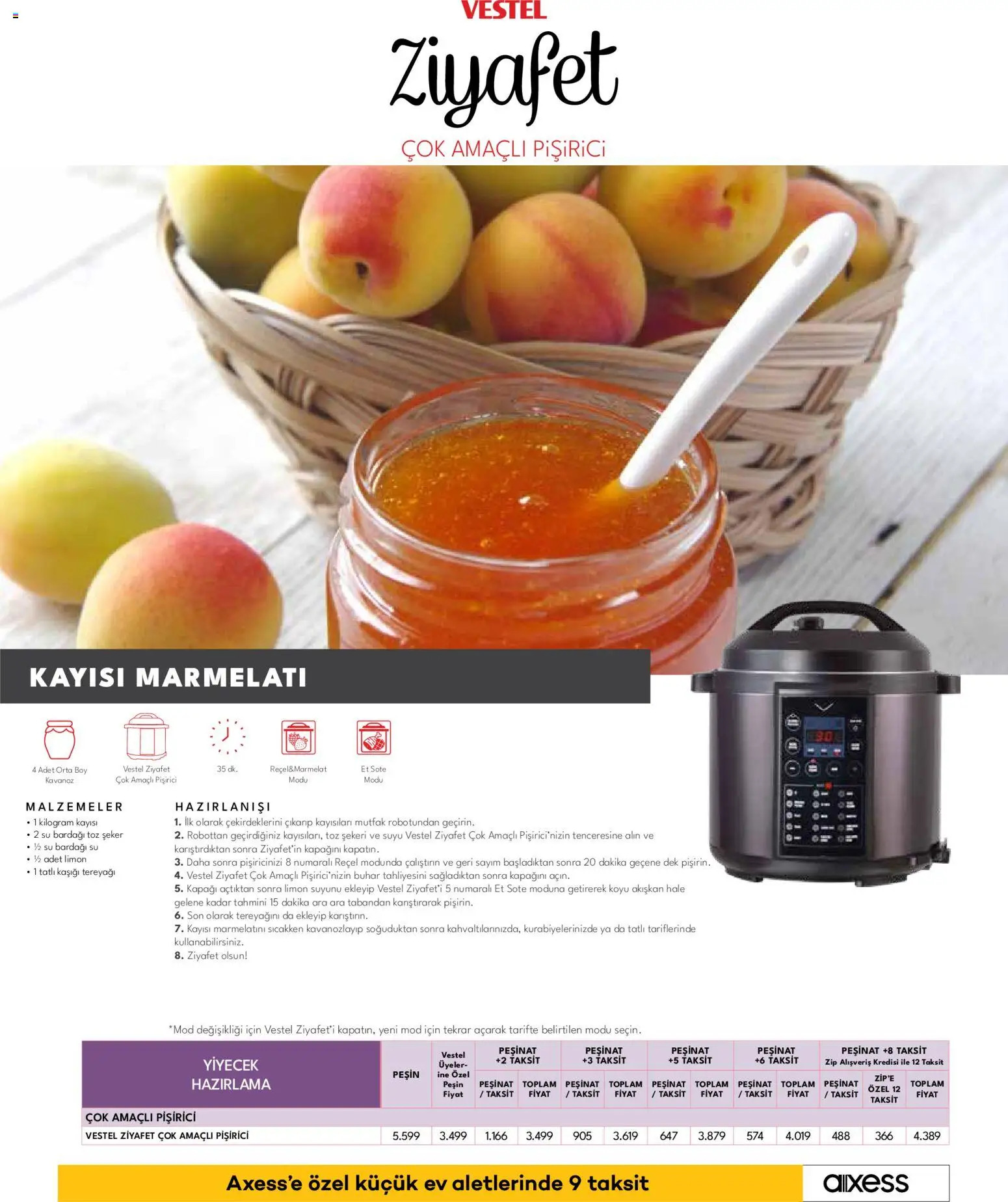Vestel Küçük Ev Aletleri - 04.11.2025 tarihinden itibaren geçerlidir | Sayfa: 20 | Ürünler: Şeker, Su, Kayısı, Limon