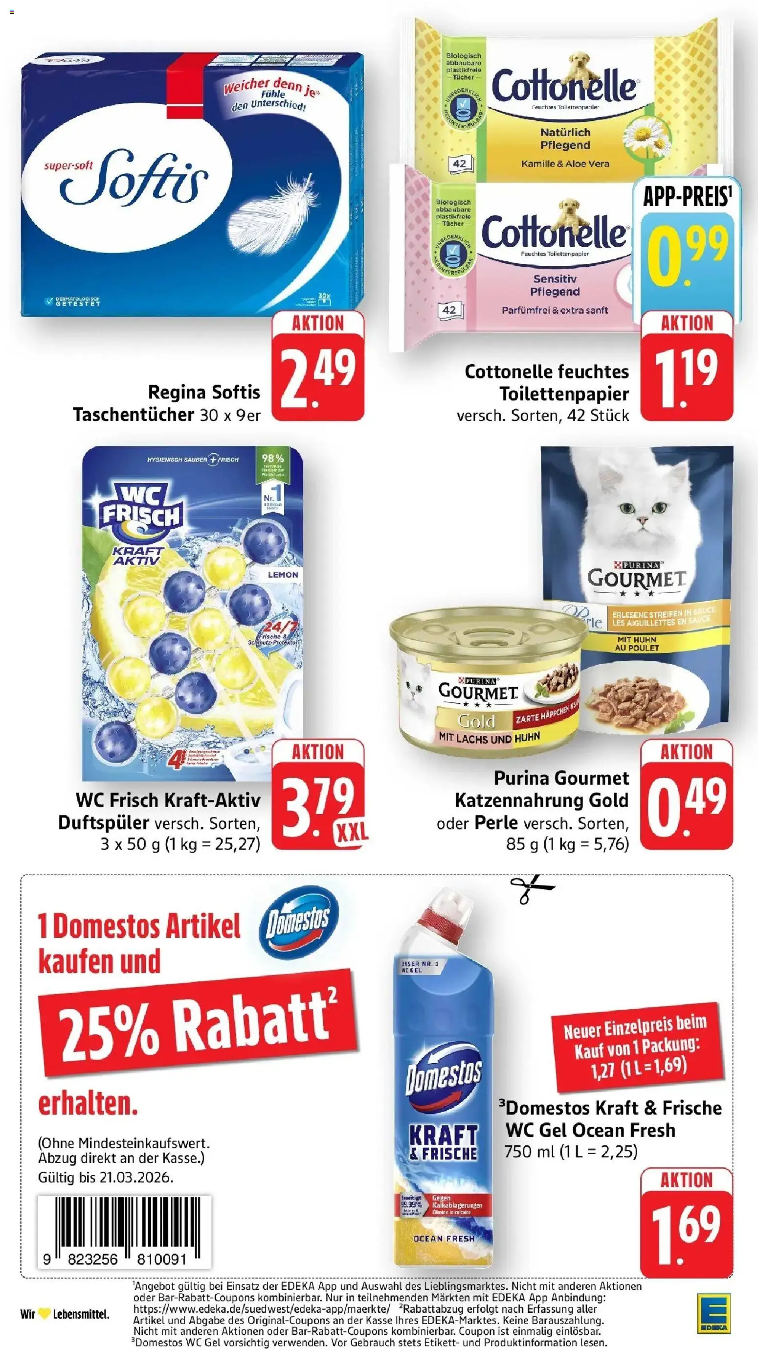 Edeka prospekt Heppenheim	 – gültig ab 16.03.2026 | Seite: 42 | Produkte: Lachs, Wc frisch, Toilettenpapier, Feuchtes Toilettenpapier