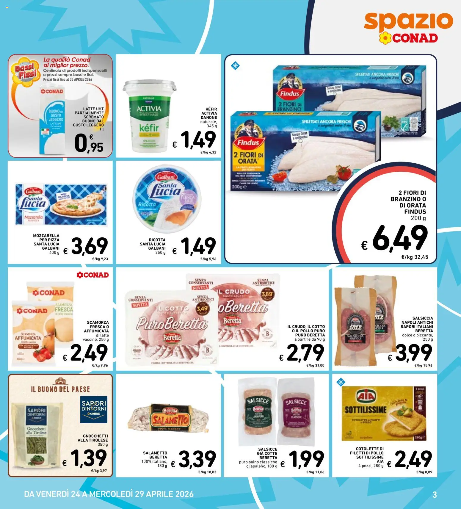 Volantino Spazio Conad del 17.04.2026 | Pagina: 30 | Prodotti: Pizza, Pollo, Suino, Latte