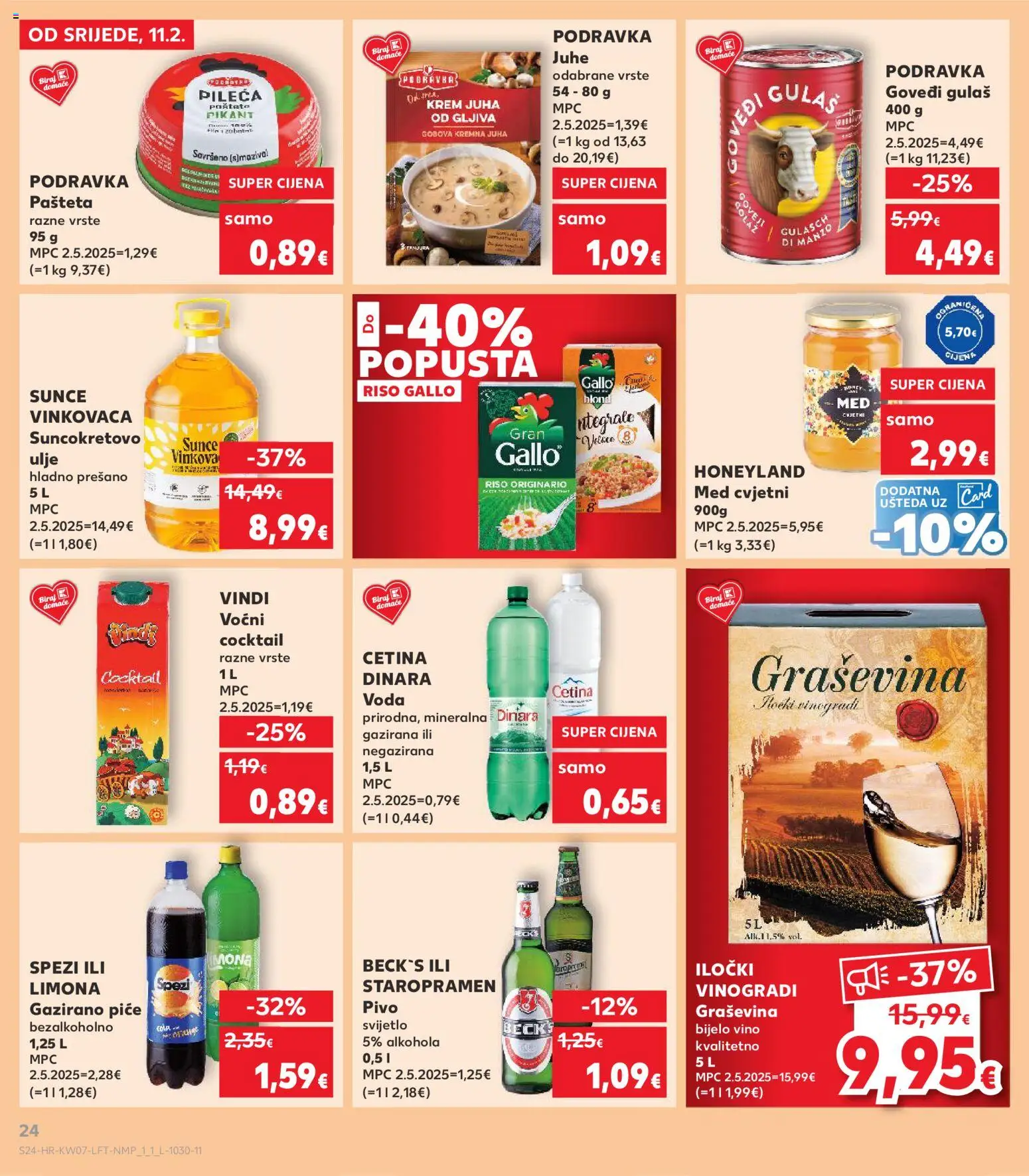 Kaufland katalog | vrijedi od 11.02.2026 | Stranica: 24 | Proizvodi: Staropramen, Suncokretovo ulje, Ulje, Pivo