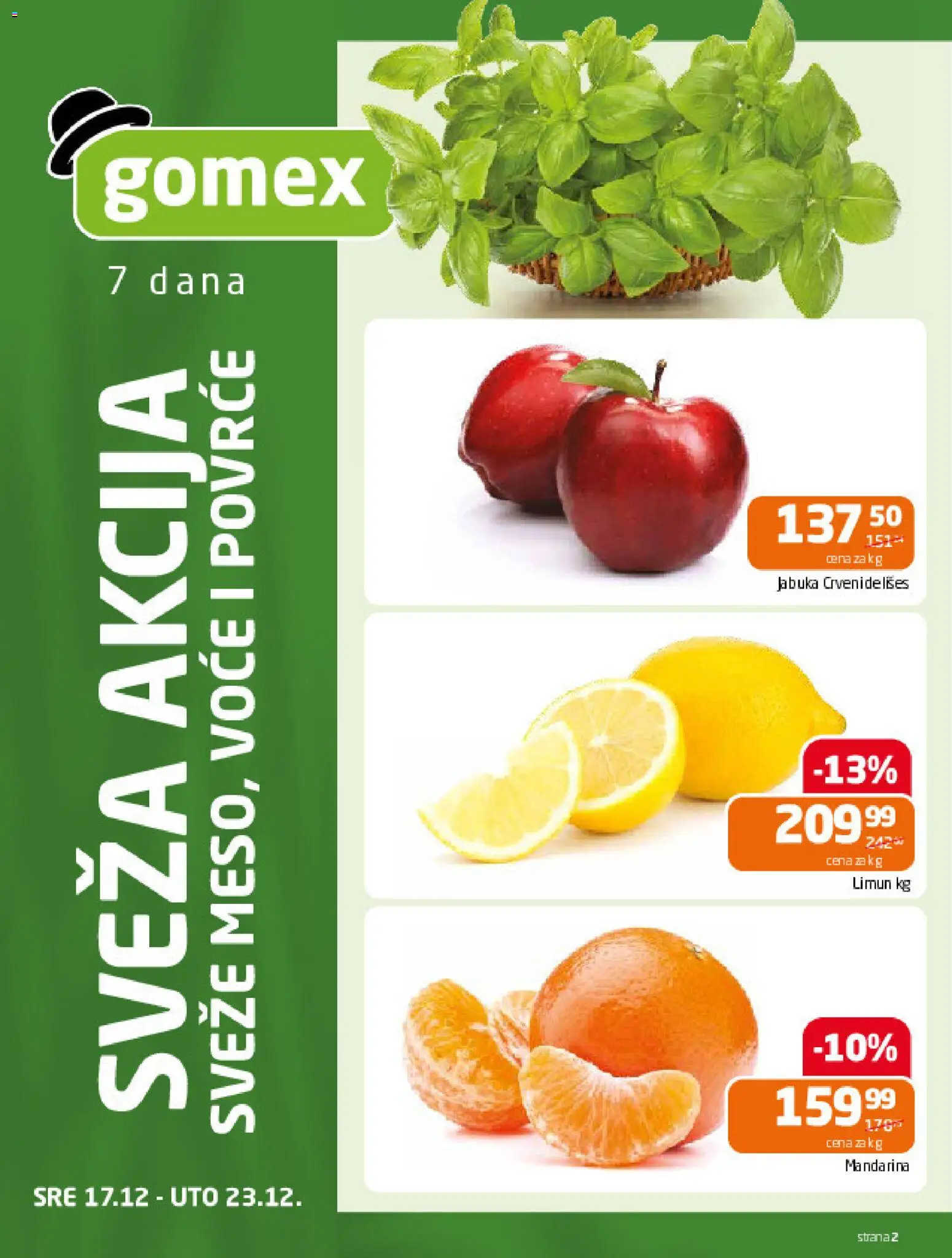 Gomex katalog - važi od 17.12.2025 | Strana: 2 | Proizvode: Mandarina, Limun