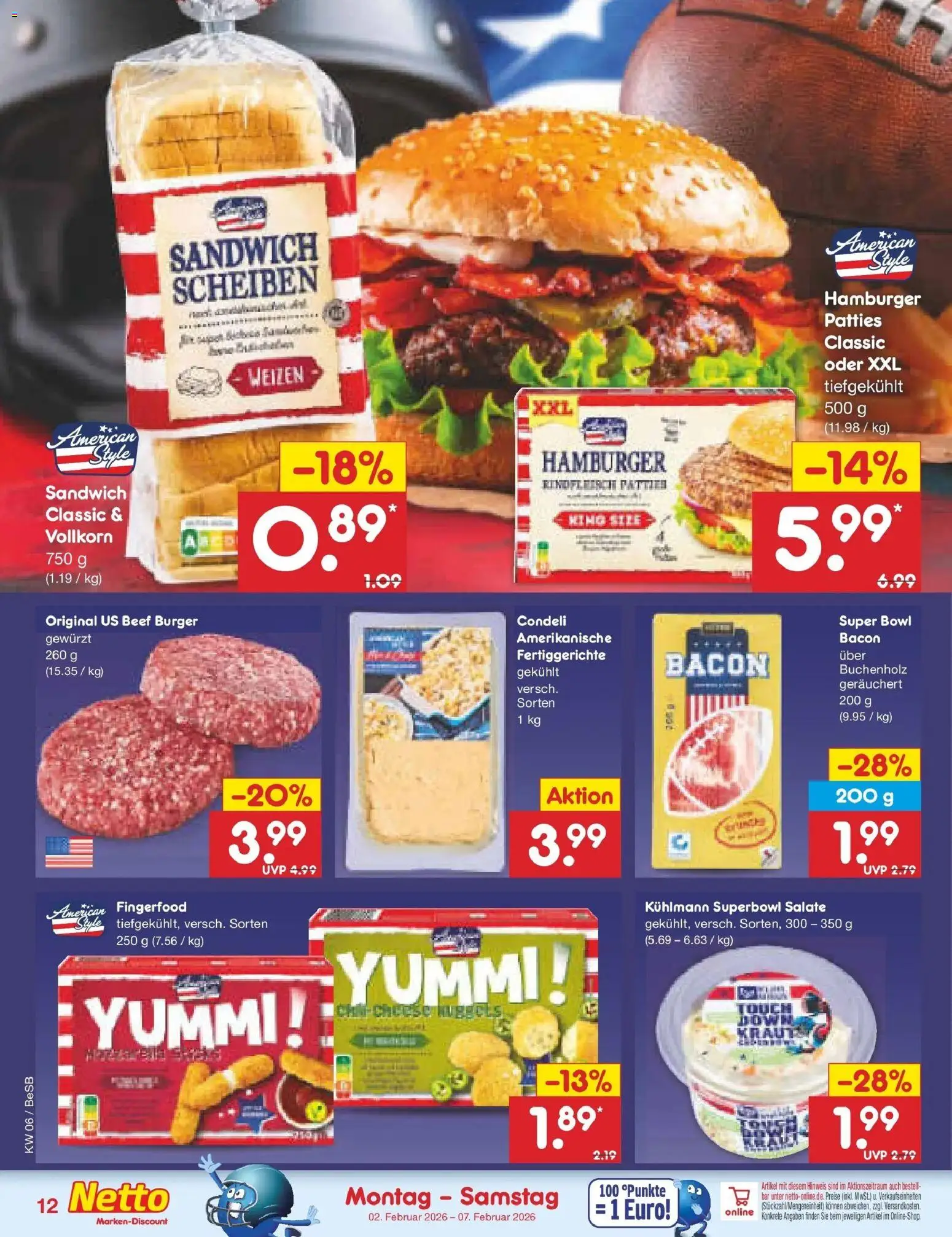 Netto Marken-Discount prospekt Kremmen	 – gültig ab 02.02.2026 | Seite: 12 | Produkte: Burger, Fertiggerichte, Kraut