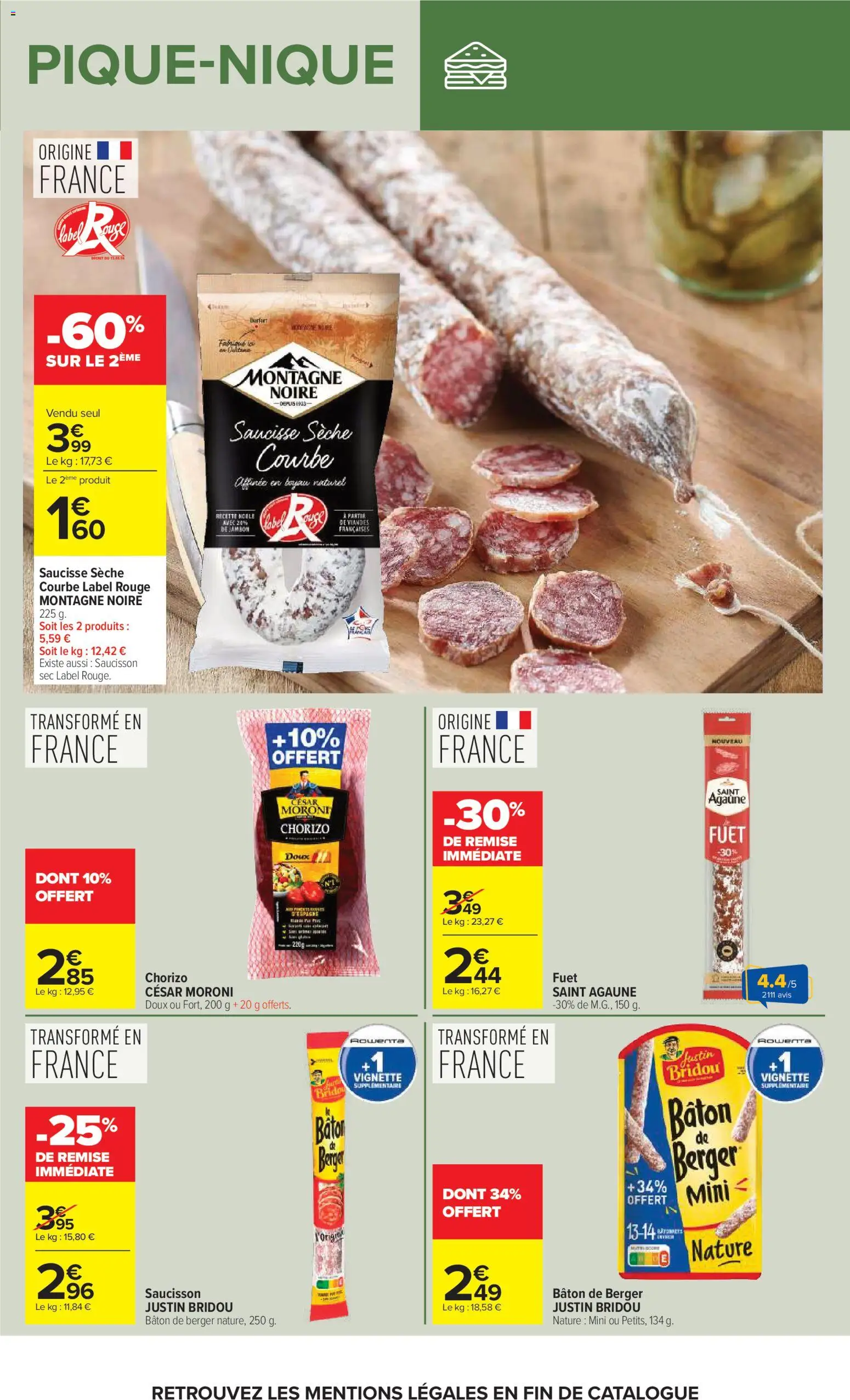 {H1} | Page: 7 | Produits: Chorizo, Saucisson, Jambon, Saucisse