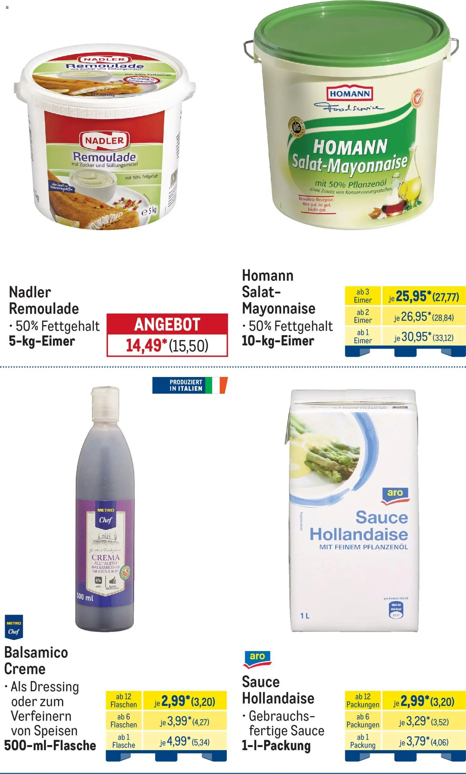 Metro Monats-Menü – gültig ab 01.04.2026 | Seite: 12 | Produkte: Balsamico, Mayonnaise, Zucker, Salat