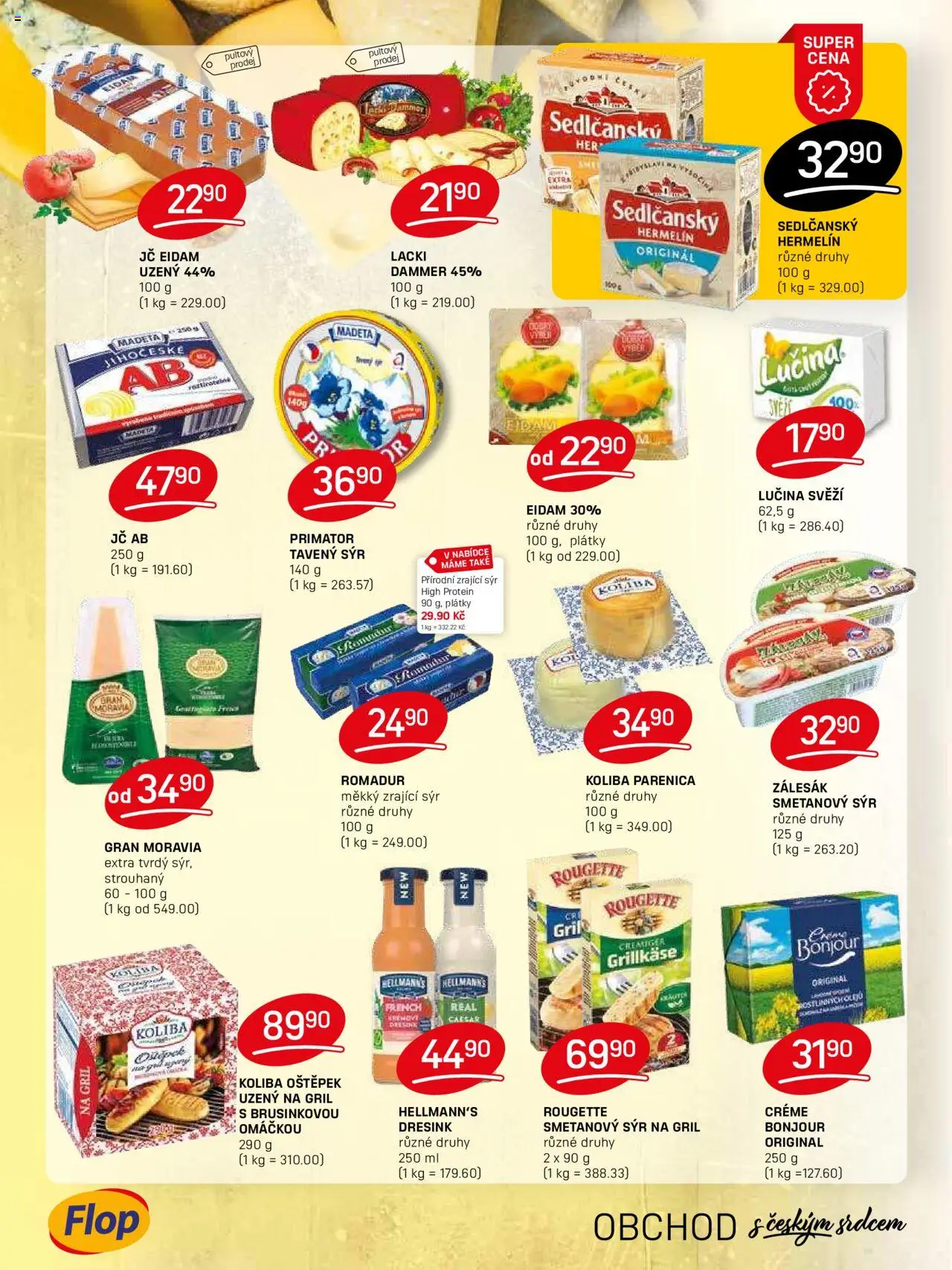 Flop leták od 06.08.2025 | Strana: 4 | Produkty: Sedlčanský Hermelín, Parenica, Gril, Hellmann's