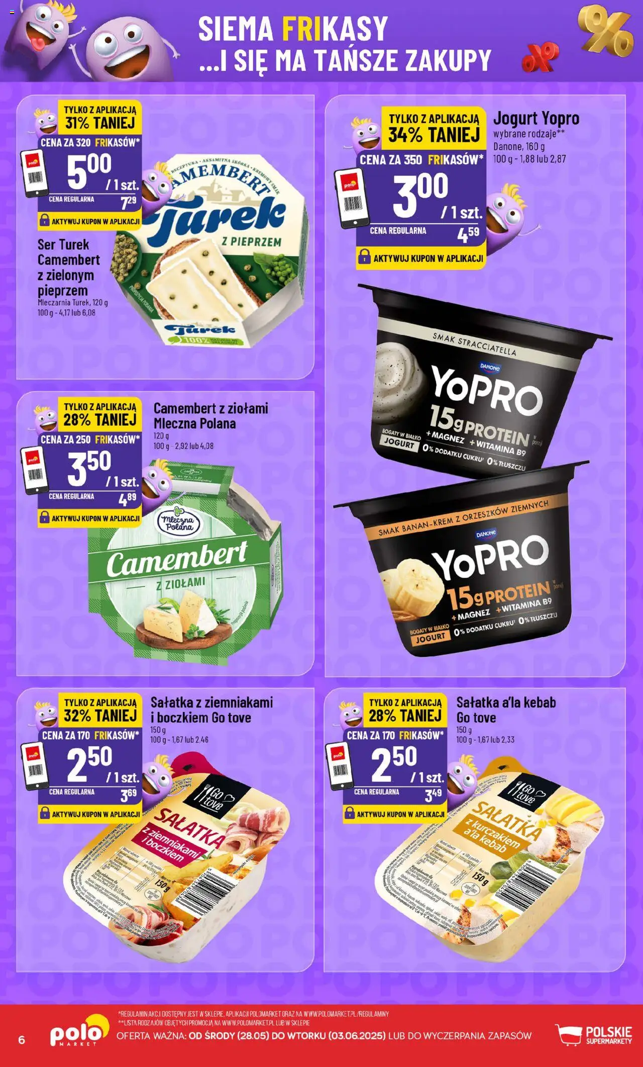 POLOmarket Gazetka - Frikasowe hity od 28.05.2025 | Strona: 6 | Produkty: Kebab, Ser, Jogurt, Sałatka