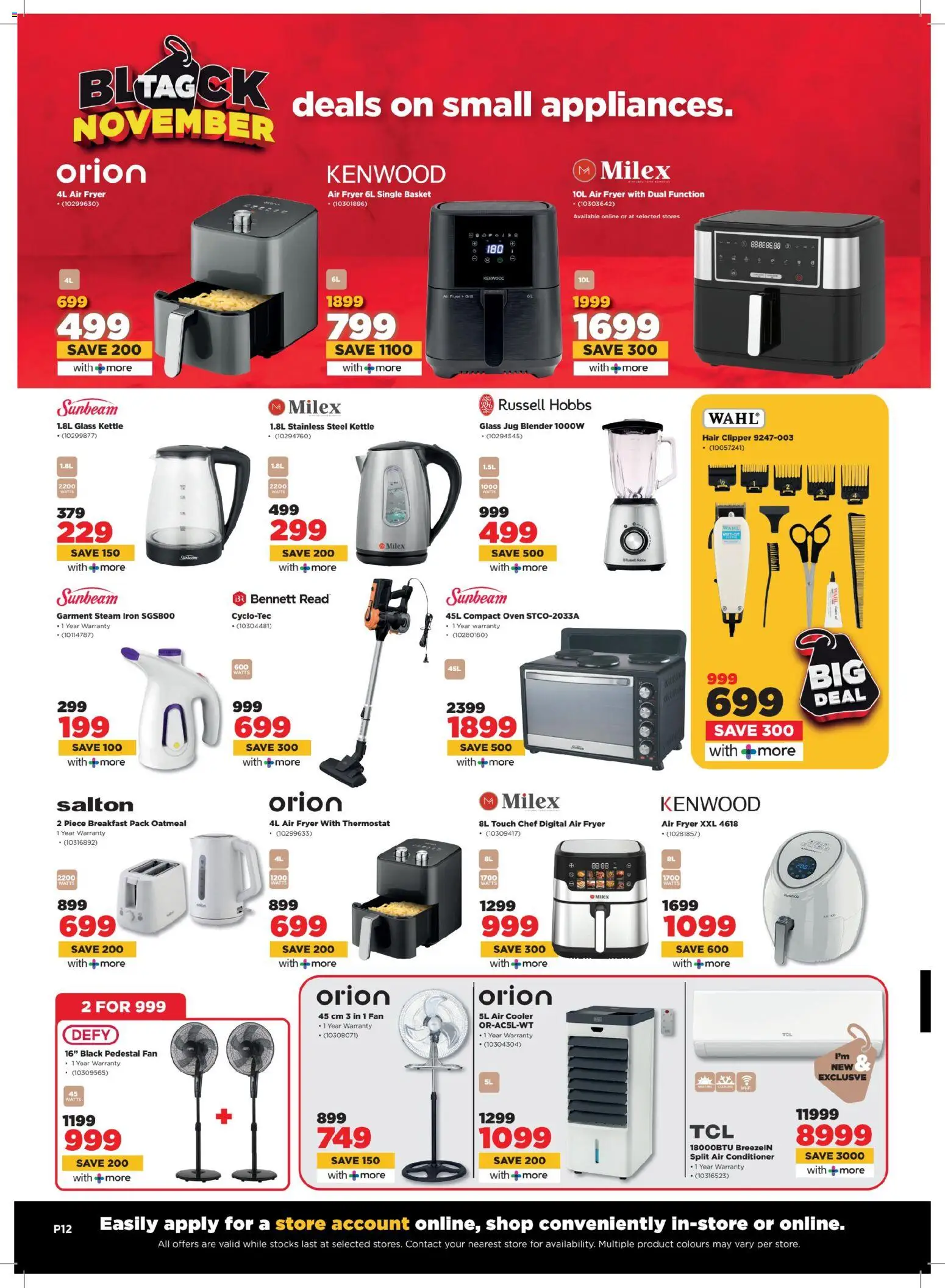 New HiFi Corp catalogue – valid from 24.11.2025 | Page: 12 | Products: Fan, Basket, Cooler, Conditioner