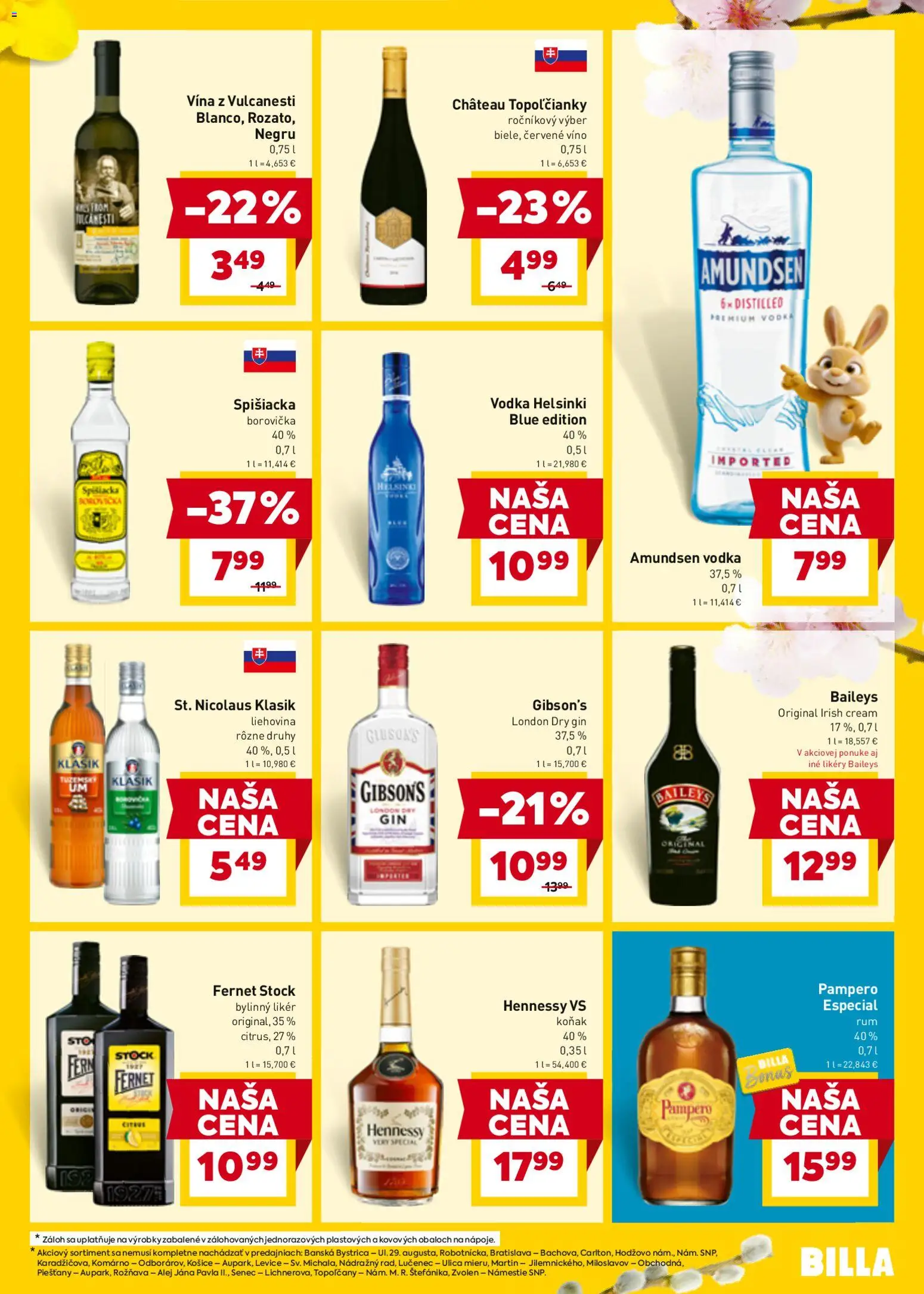 Nové Billa akcie – leták je platný od 04.03.2026 | Strana: 23 | Produkty: Borovička, Fernet, Fernet Stock, Koňak