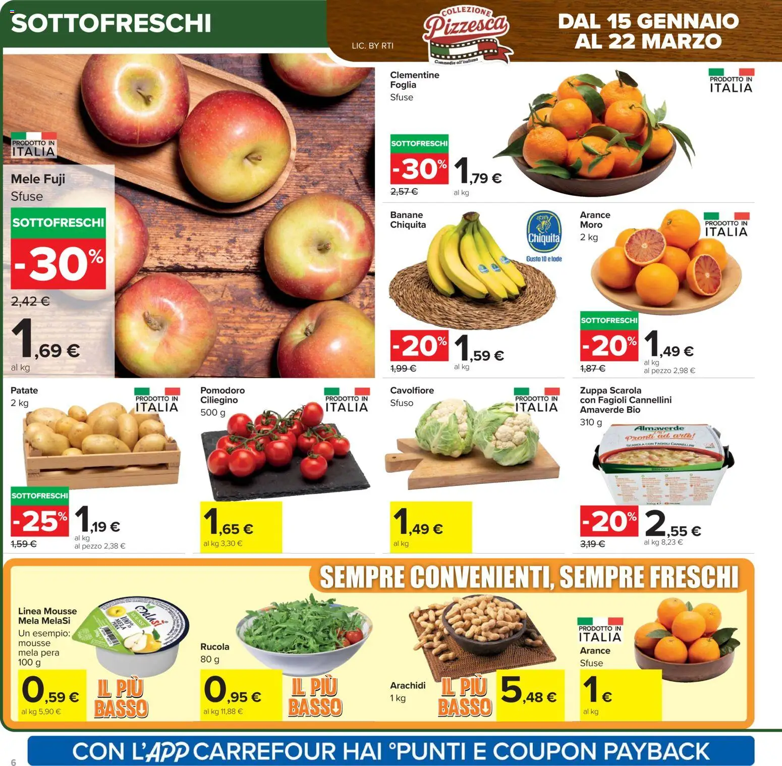 Volantino Carrefour del 15.01.2026 | Pagina: 6 | Prodotti: Rucola, Cannellini, Fagioli, Arachidi