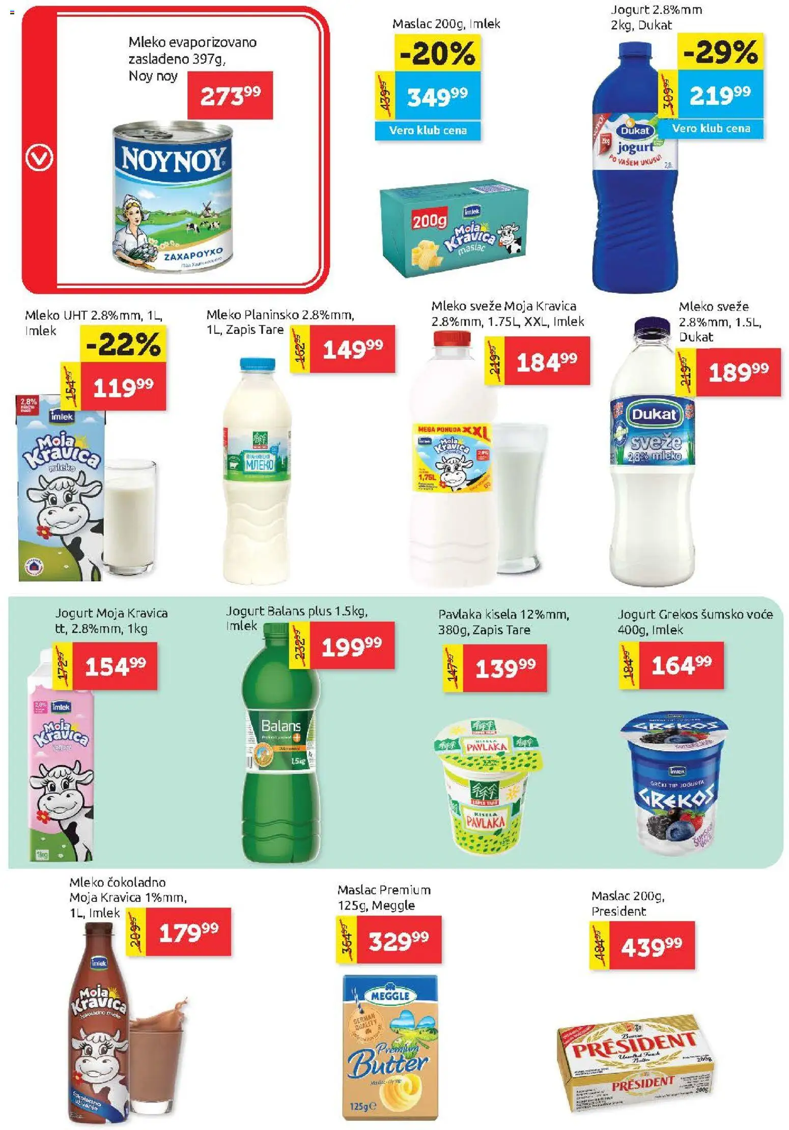 SuperVERO katalog - važi od 19.03.2026 | Strana: 6 | Proizvode: Maslac, Moja kravica, Mleko, Pavlaka
