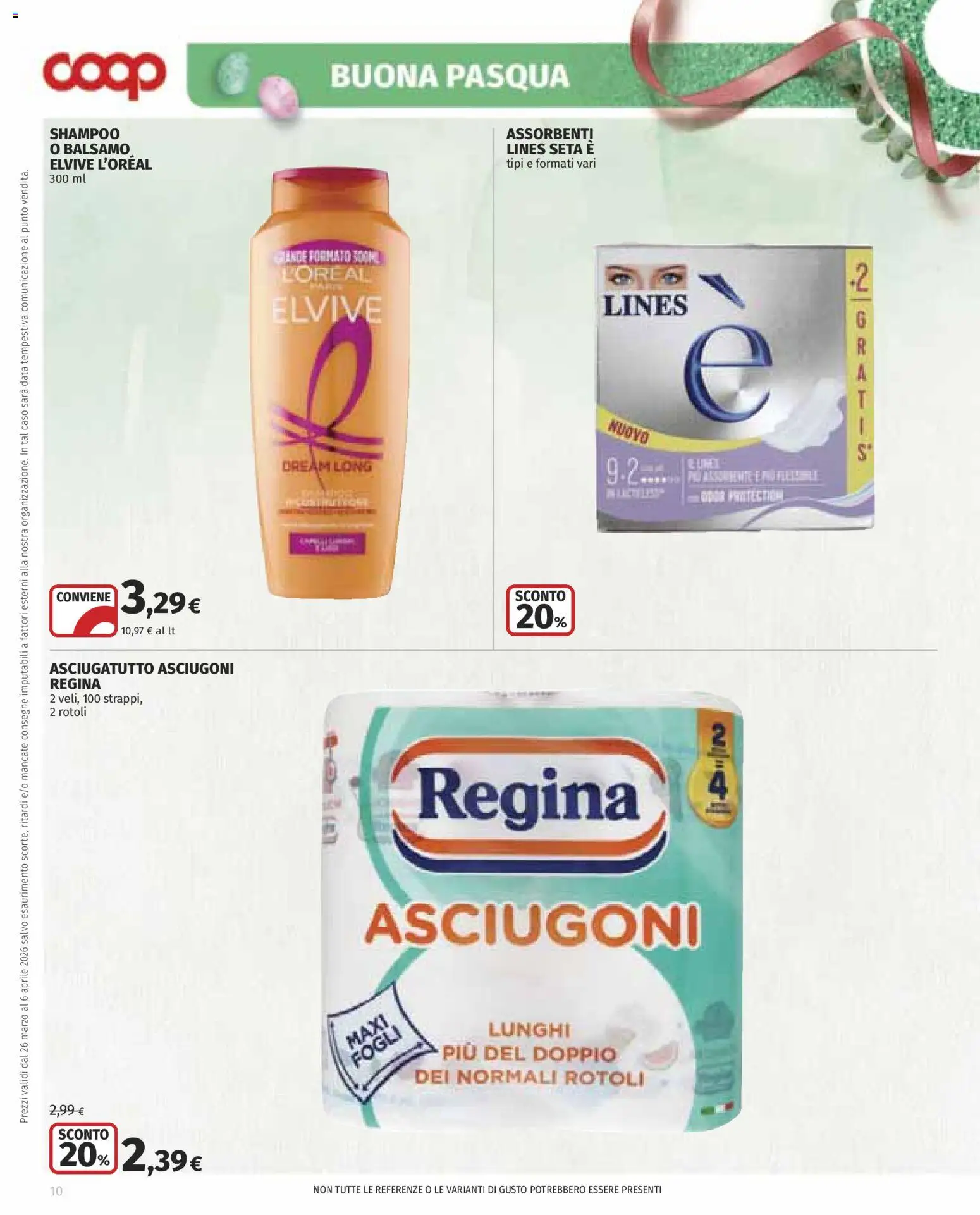 Volantino COOP del 26.03.2026 | Pagina: 10 | Prodotti: Shampoo, Balsamo, Data, Asciugatutto