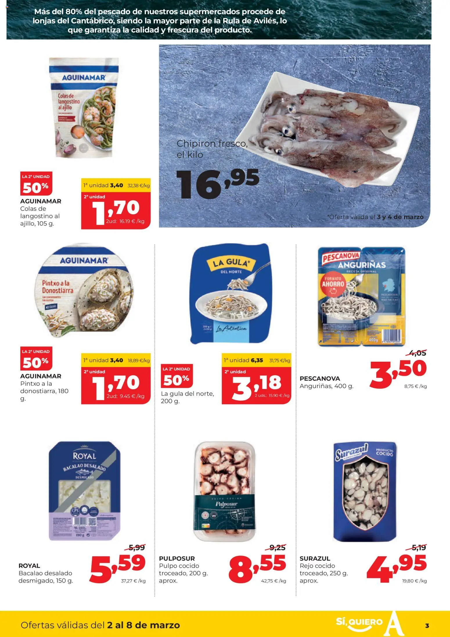 Alimerka folleto Asturias │ válido desde el 02.03.2026 | Página: 3 | Productos: Pescado, Langostino