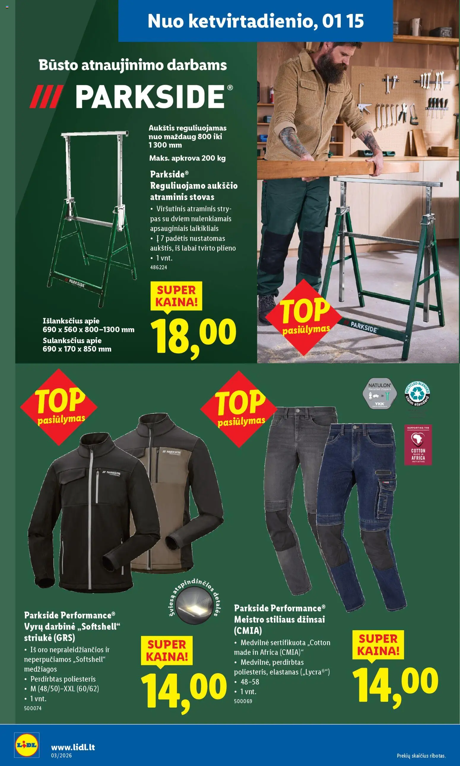 LIDL akcijos nuo 12.01.2026 | Puslapis: 12 | Prekių: Džinsai, Stovas