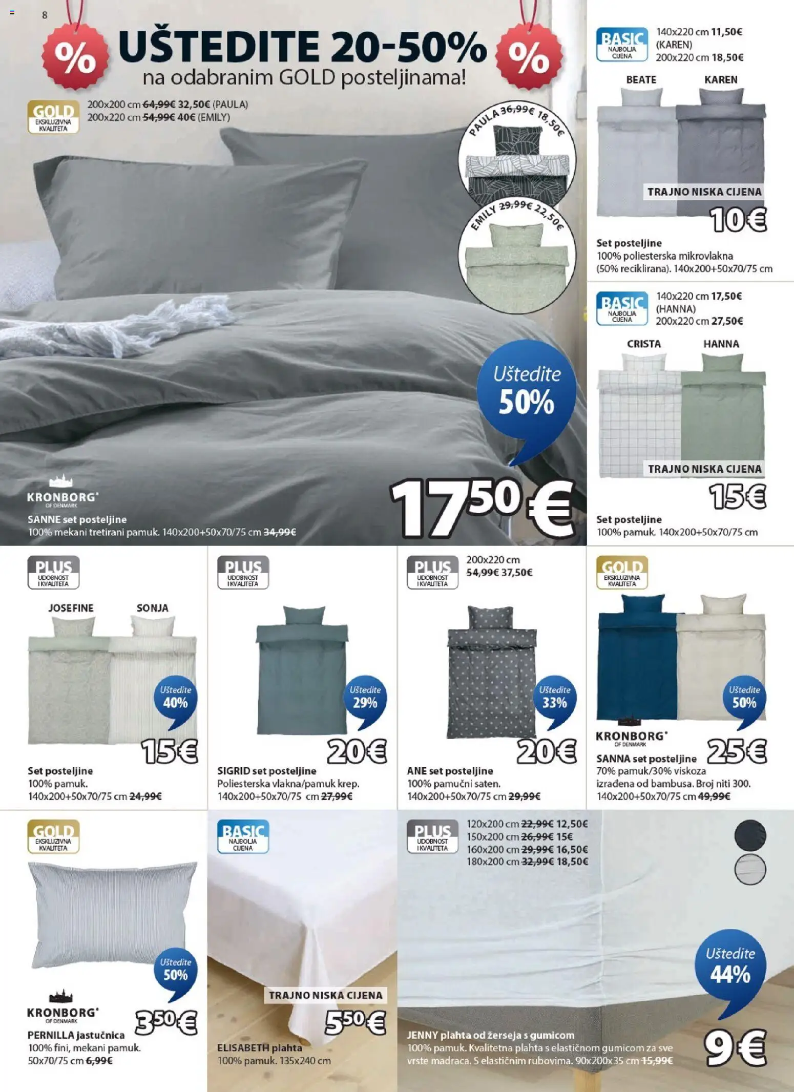 JYSK katalog | vrijedi od 07.01.2026 | Stranica: 8 | Proizvodi: Jastučnica, Plahta