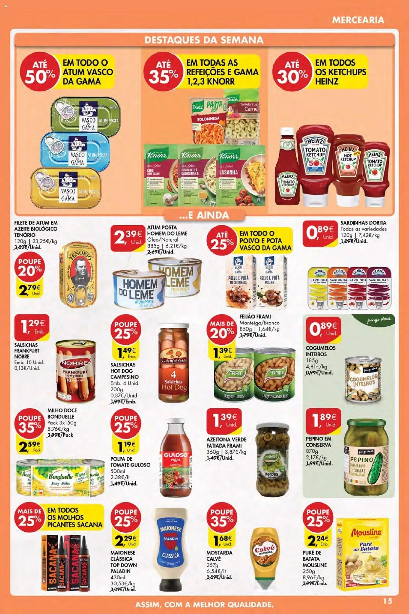 Pingo Doce Poupe Esta Semana Açores │ válido de 23.04.2026 | Página: 15 | Produtos: Polvo, Maionese, Carne, Tomate