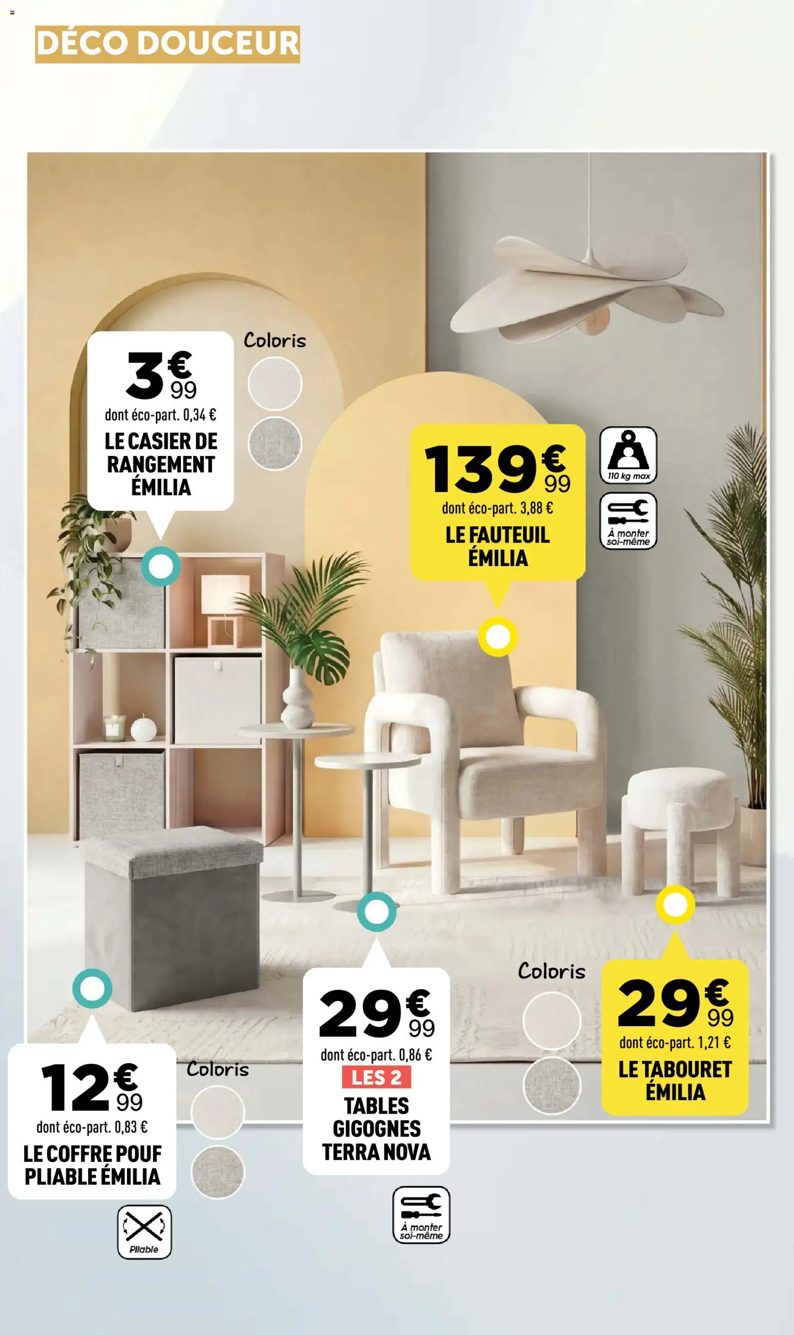 {H1} | Page: 13 | Produits: Le tabouret, Fauteuil