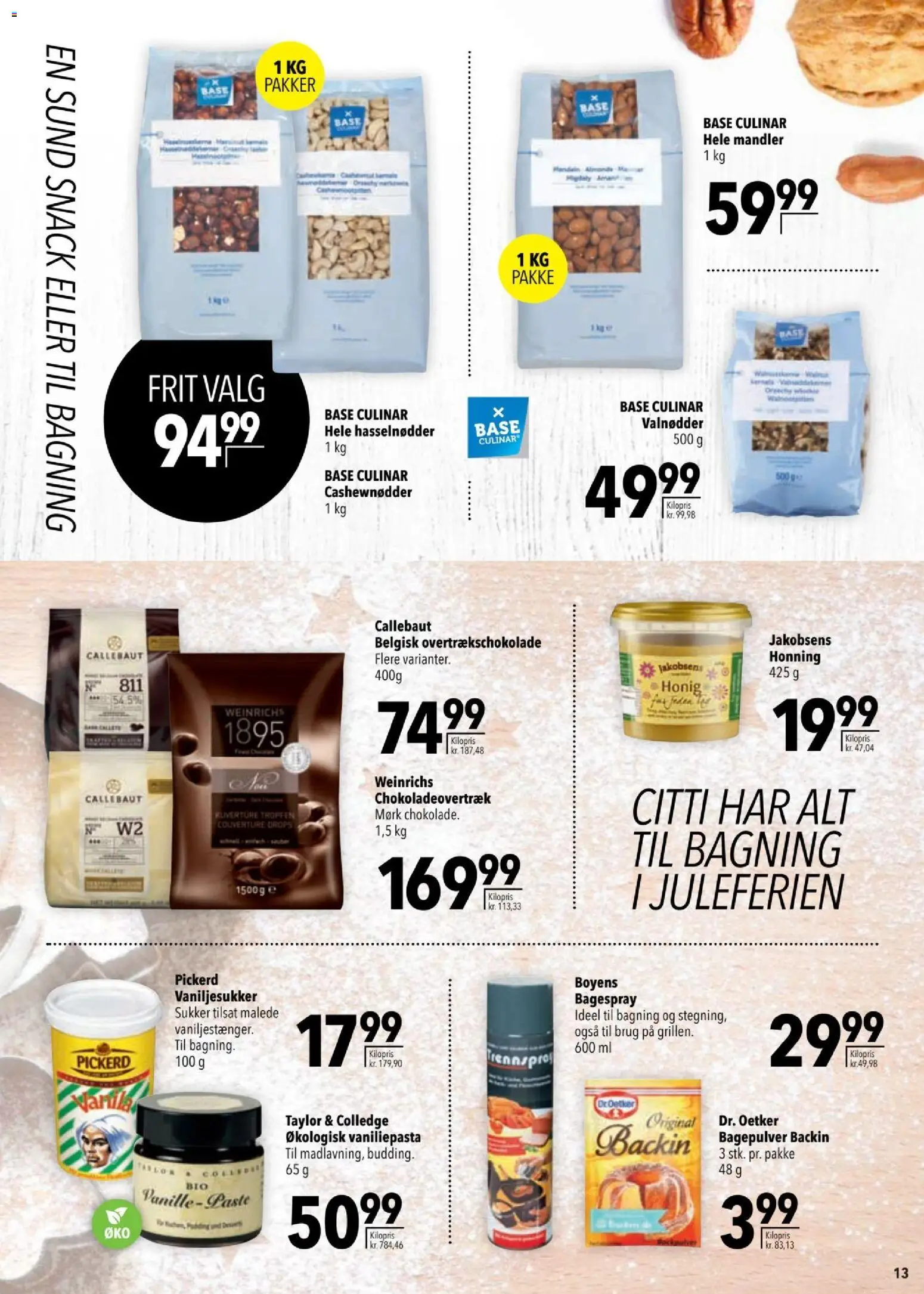 CITTI tilbudsavis – gyldig fra 29.10.2025 | Side: 13 | Produkter: Mandler, Cashewnødder, Honning, Sukker