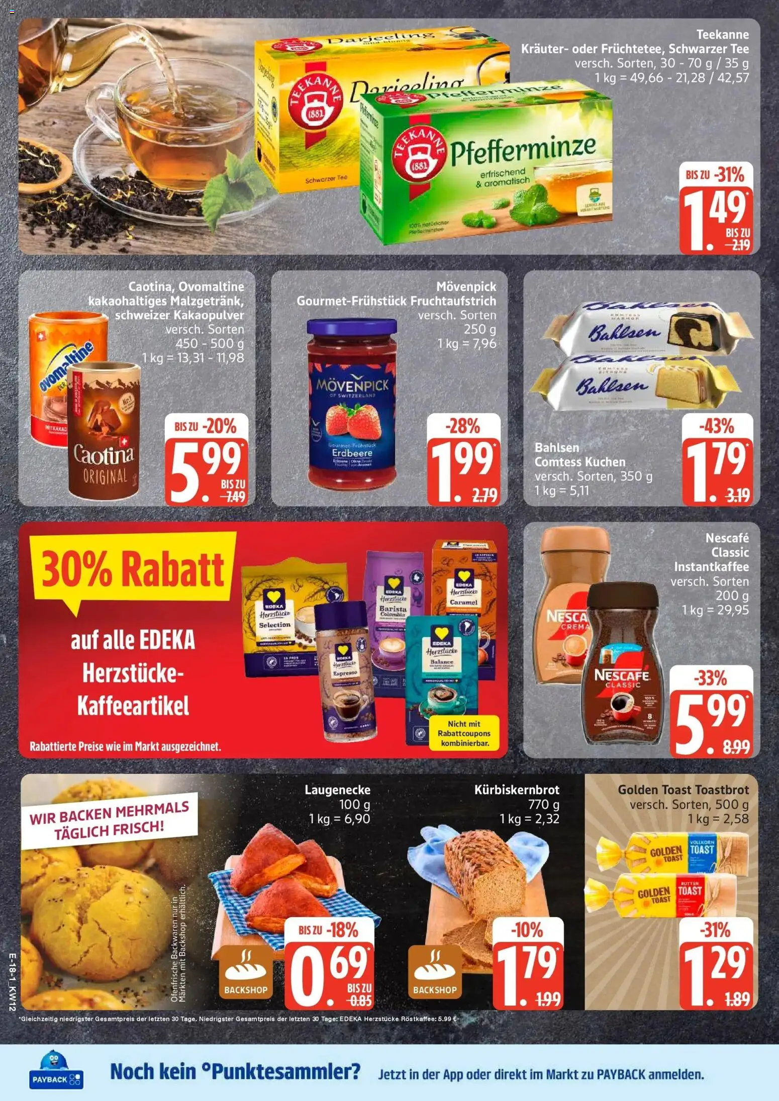 Angebote – gültig ab 16.03.2026 | Seite: 22 | Produkte: Ovomaltine, Toast, Toastbrot, Kuchen