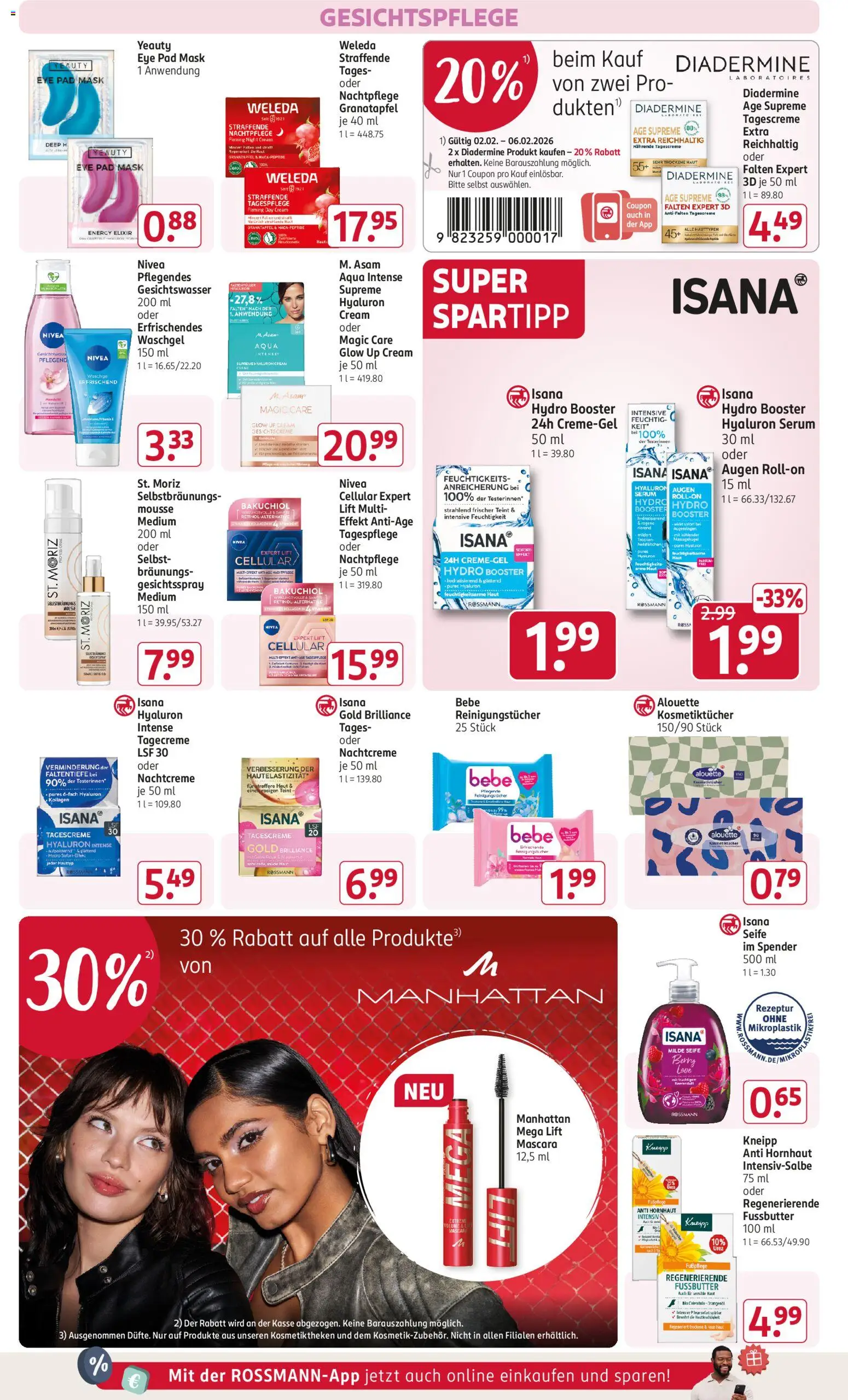 Rossmann Prospekt 	 – gültig ab 02.02.2026 | Seite: 12 | Produkte: Granatapfel, Mascara, Gesichtsspray, Tagescreme