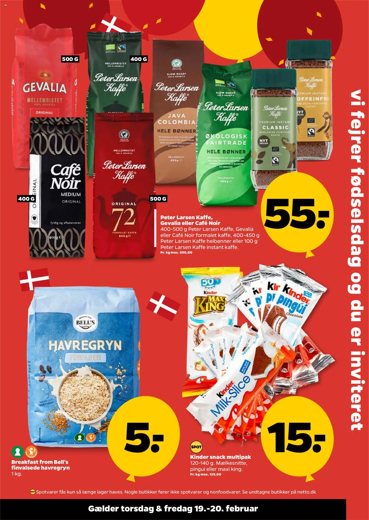 Netto tilbudsavis – gyldig fra 19.02.2026 | Side: 3 | Produkter: Kaffe, Bønner, Havregryn