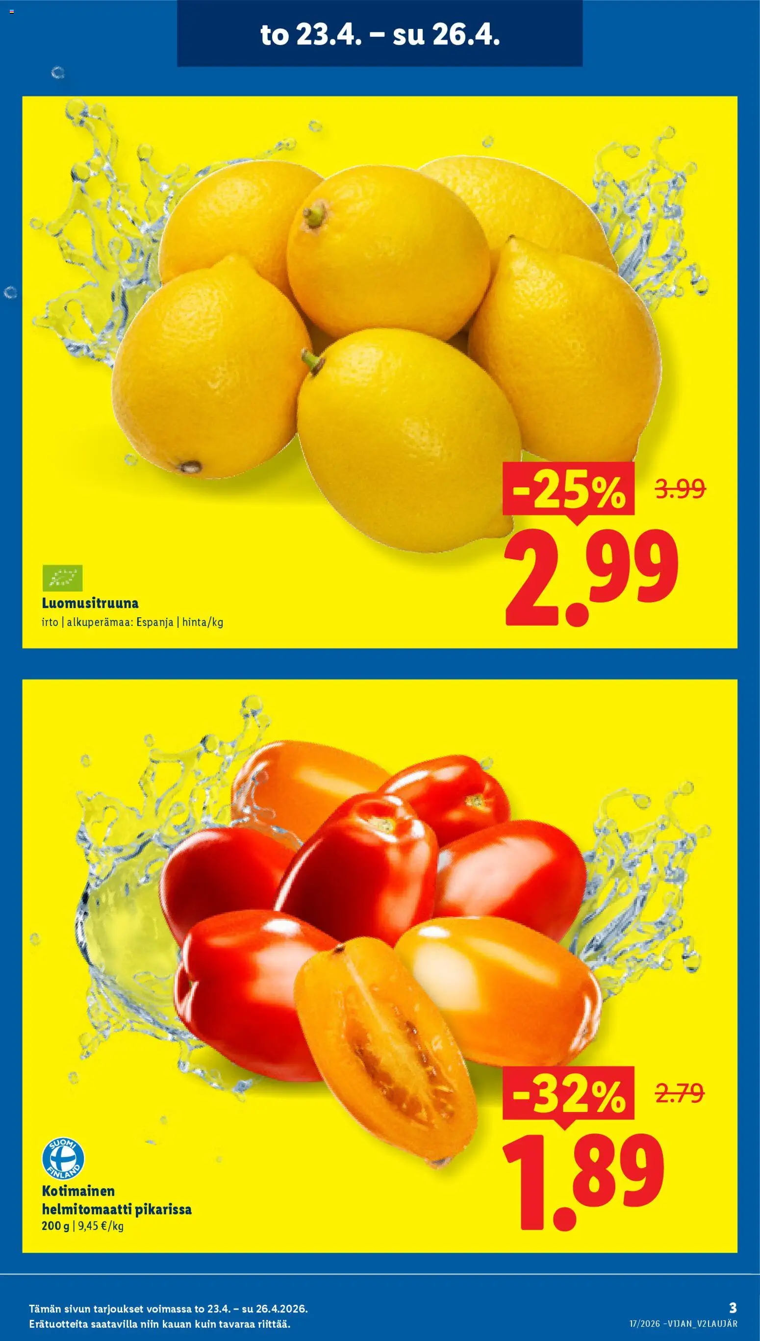 Lidl tarjoukset – voimassa 23.04.2026 alkaen | Sivu: 3 | Tuotteet: Helmitomaatti