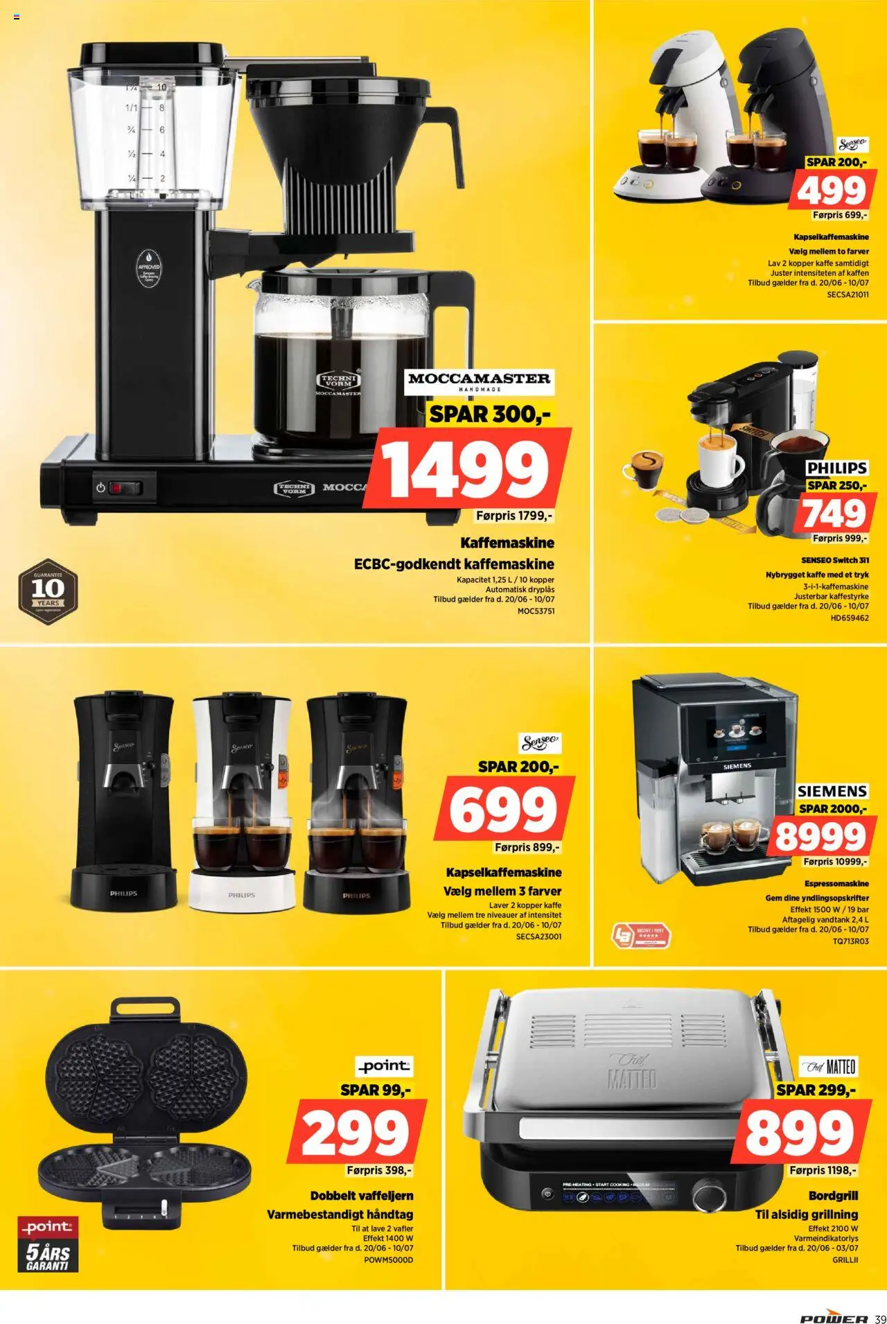 Power Tilbudsavis gyldig fra 20.06.2025 | Side: 39 | Produkter: Kaffe, Vafler, Kaffemaskine