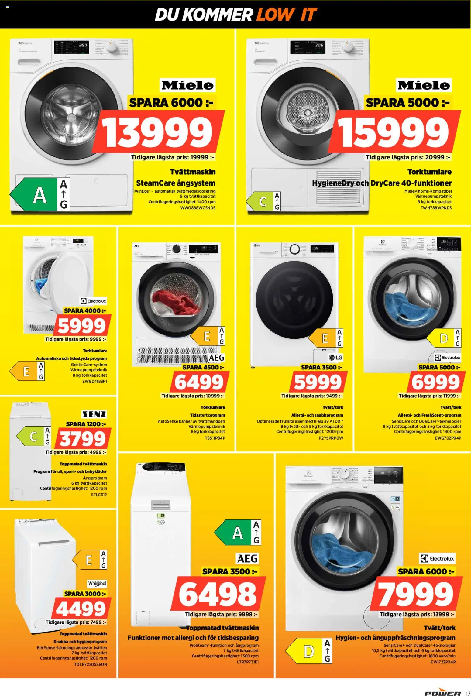 Power reklamblad aktuell från 05.01.2026 | Sida: 17 | Produkter: Tvättmaskin, Torktumlare