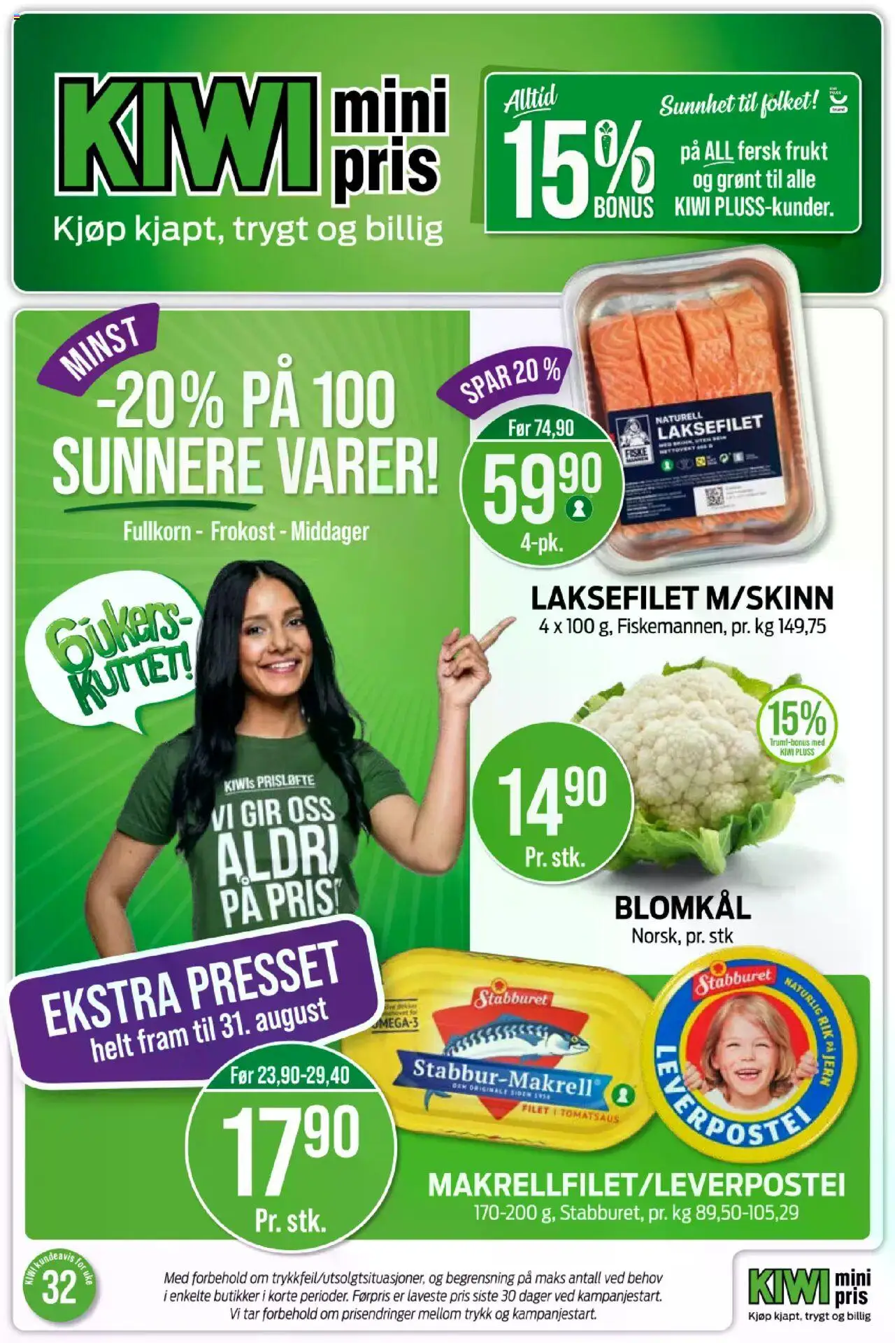  | Side: 1 | Produkter: Lasagneplader, Blomkål, Jern, Leverpostei