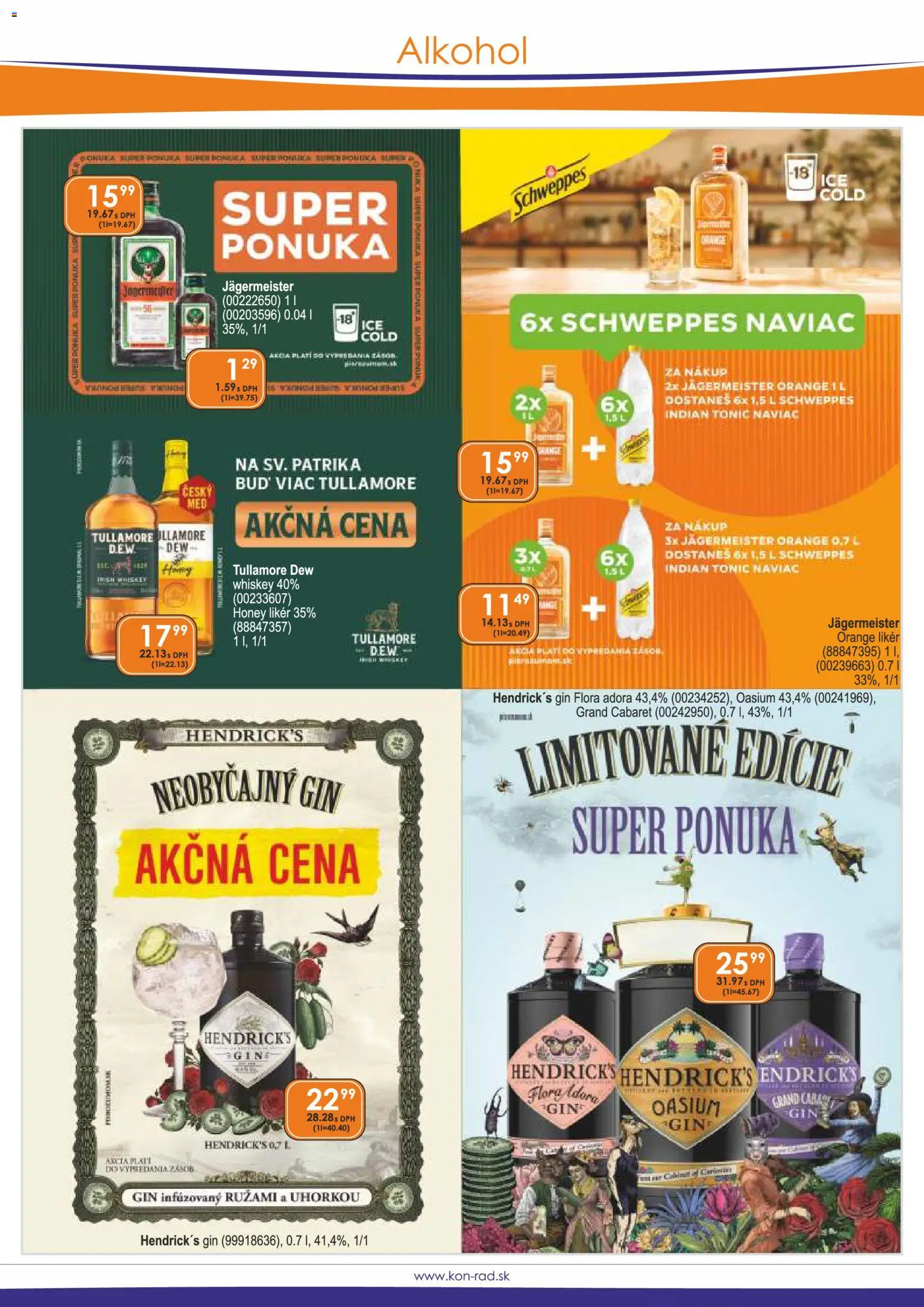 Nové KON - RAD akcie – leták je platný od 01.02.2026 | Strana: 2 | Produkty: Gin, Alkohol, Flora, Tullamore Dew