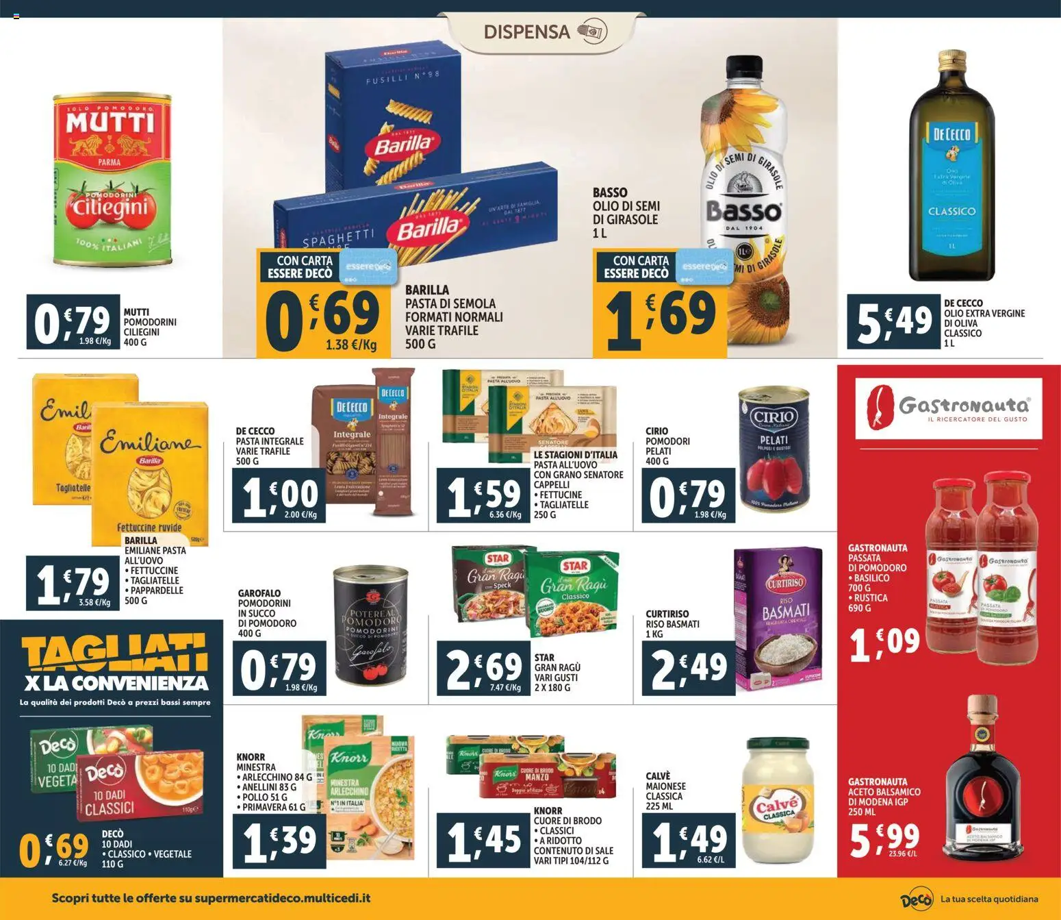 Volantino Decò del 20.01.2026 | Pagina: 14 | Prodotti: Pomodori, Pasta, Basilico, Fusilli