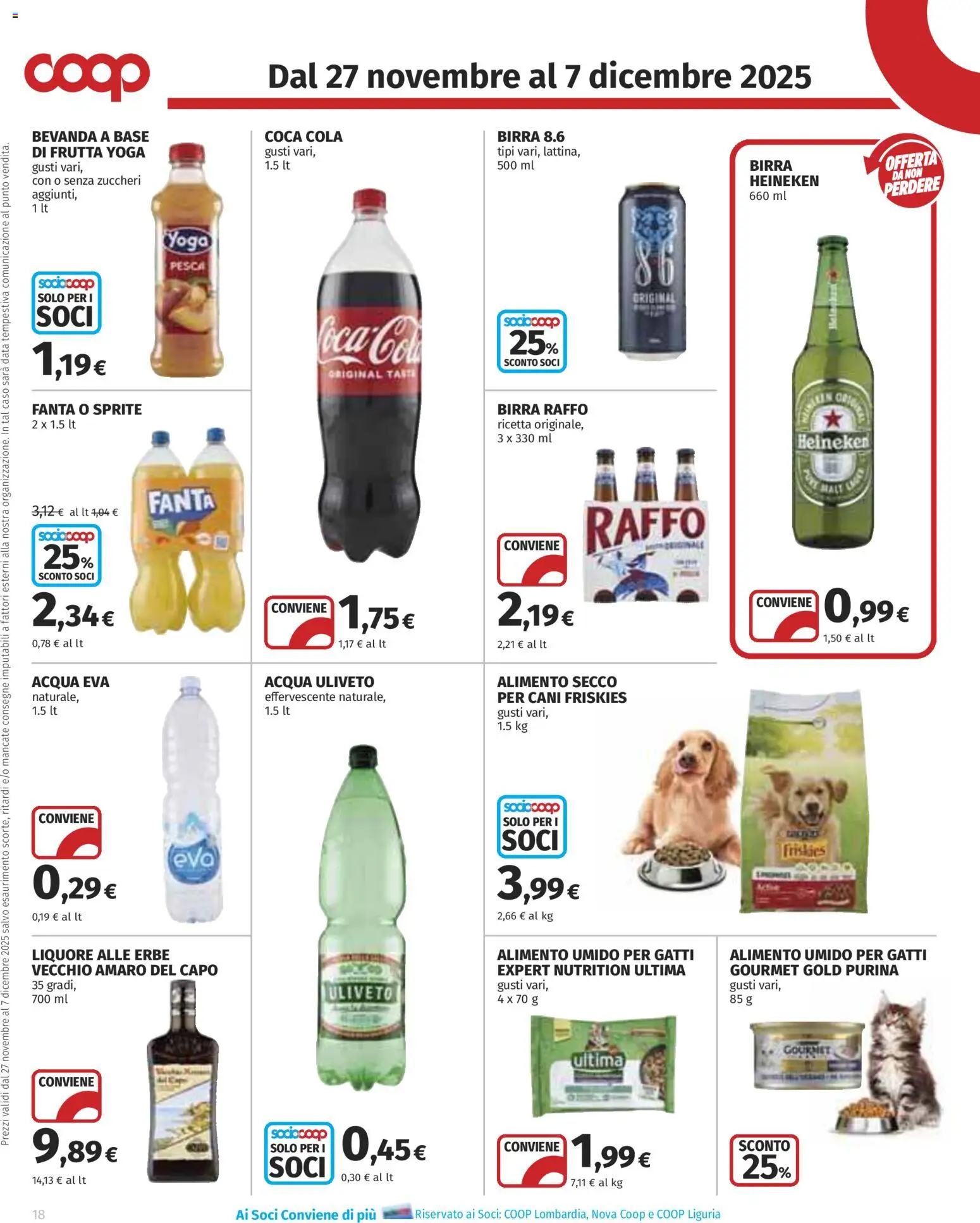 Volantino COOP del 27.11.2025 | Pagina: 18 | Prodotti: Birra, Data, Fanta, Amaro