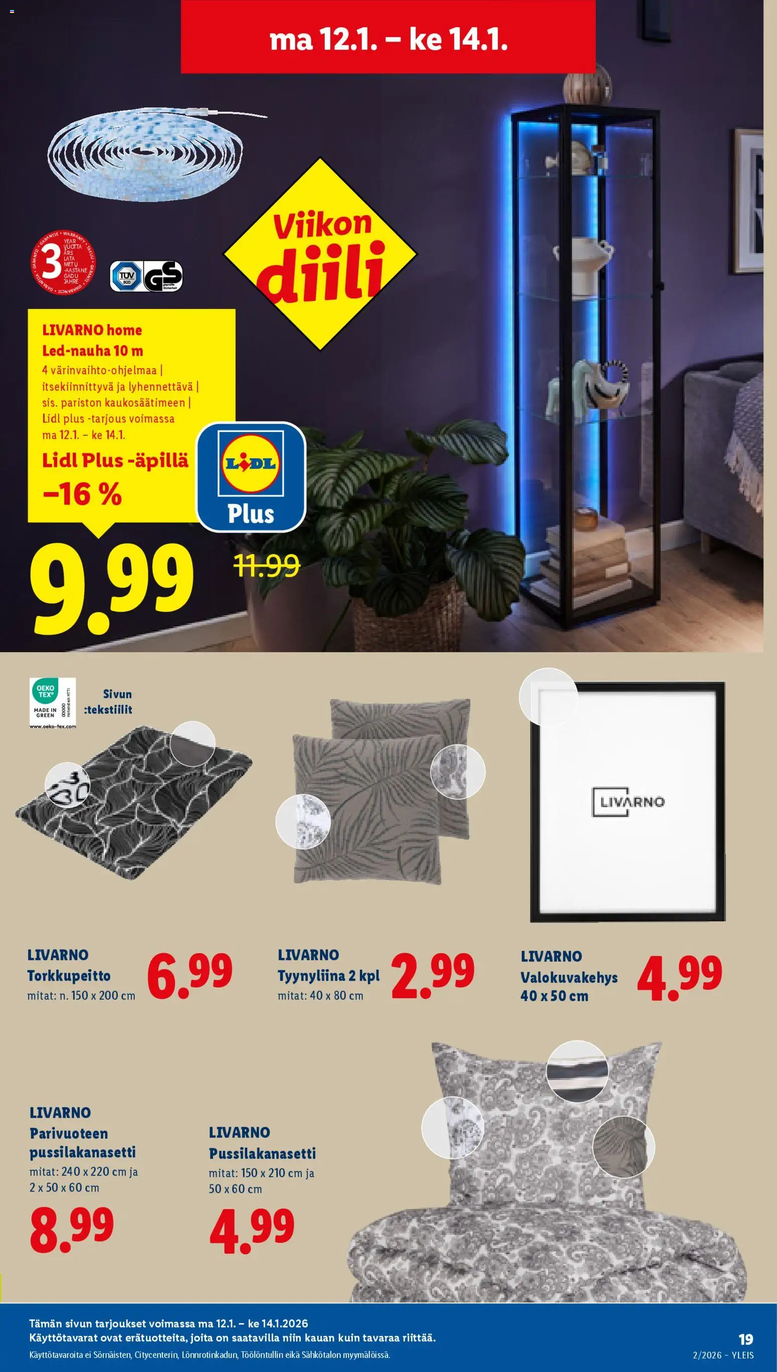 Lidl tarjoukset – voimassa 08.01.2026 alkaen | Sivu: 23 | Tuotteet: Pussilakanasetti, Valokuvakehys, Tyynyliina