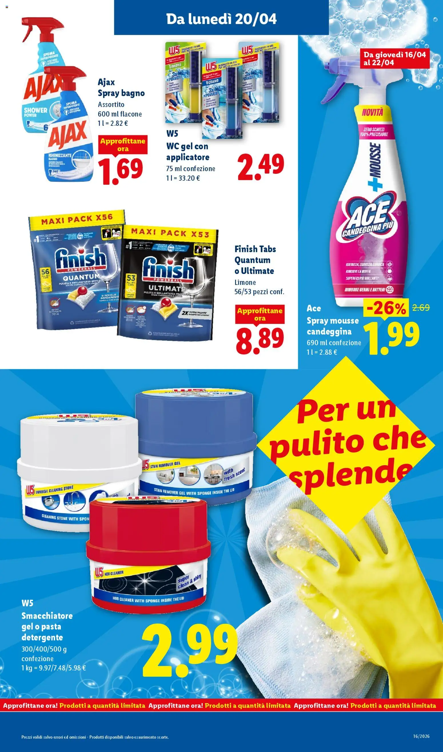 Volantino Lidl del 16.04.2026 | Pagina: 41 | Prodotti: Detergente, Candeggina, Limone, Bagno