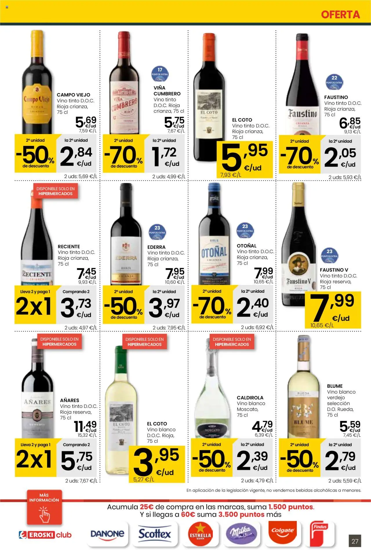 Eroski - Para conquistarte │ válido desde el 14.08.2025 | Página: 27 | Productos: Vino