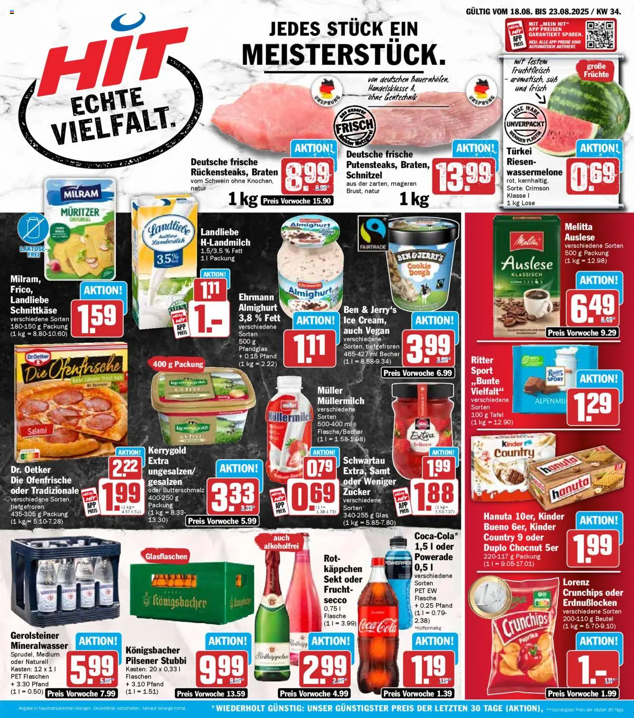 HIT - Rhineland-Palatinate - gültig ab dem 18.08.2025 | Seite: 1 | Produkte: Butterschmalz, Cola, Schnitzel, Müllermilch