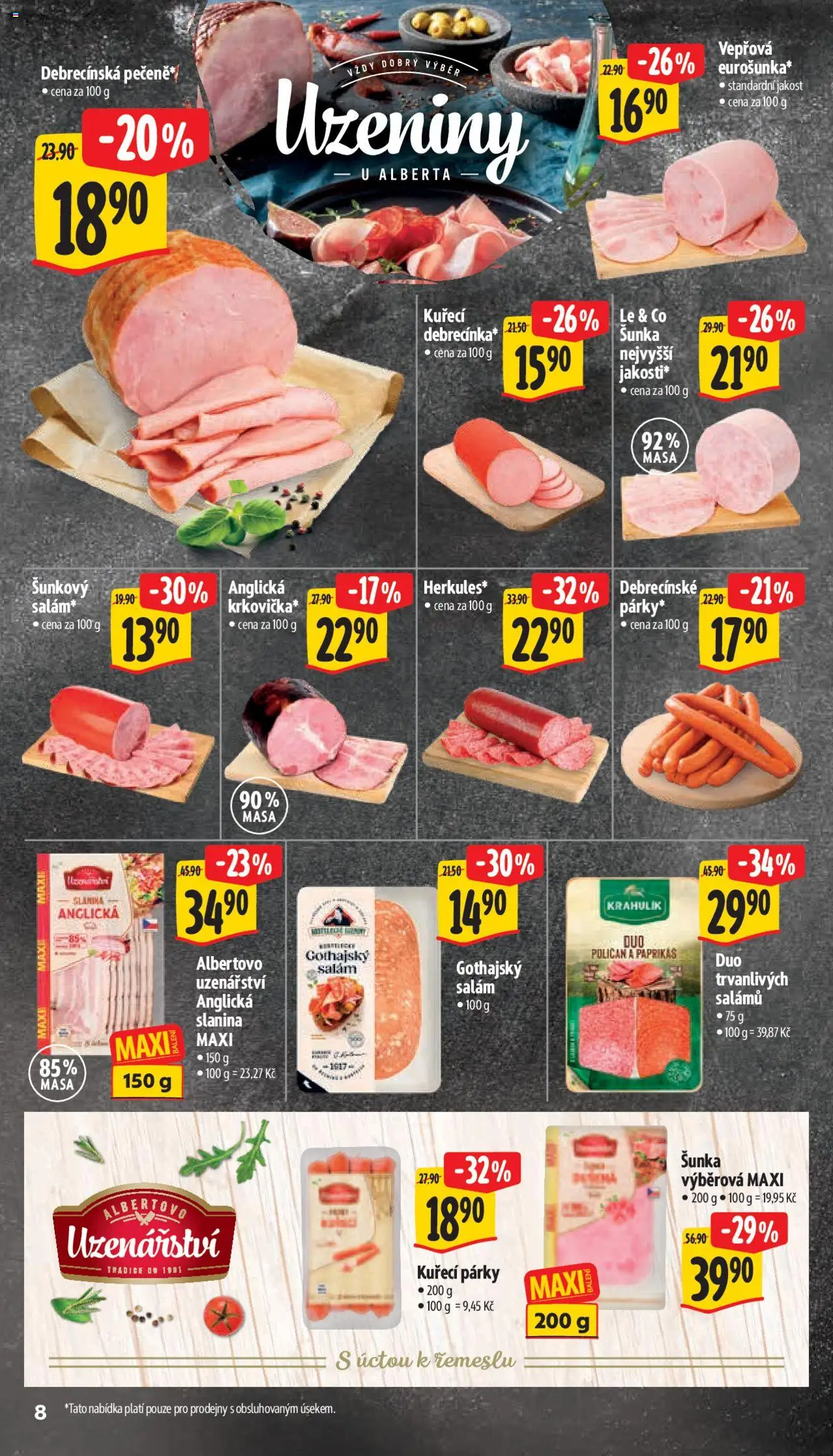 Albert leták - Supermarket od 28.05.2025 | Strana: 15 | Produkty: Salám, Párky, Anglická slanina, Uzeniny