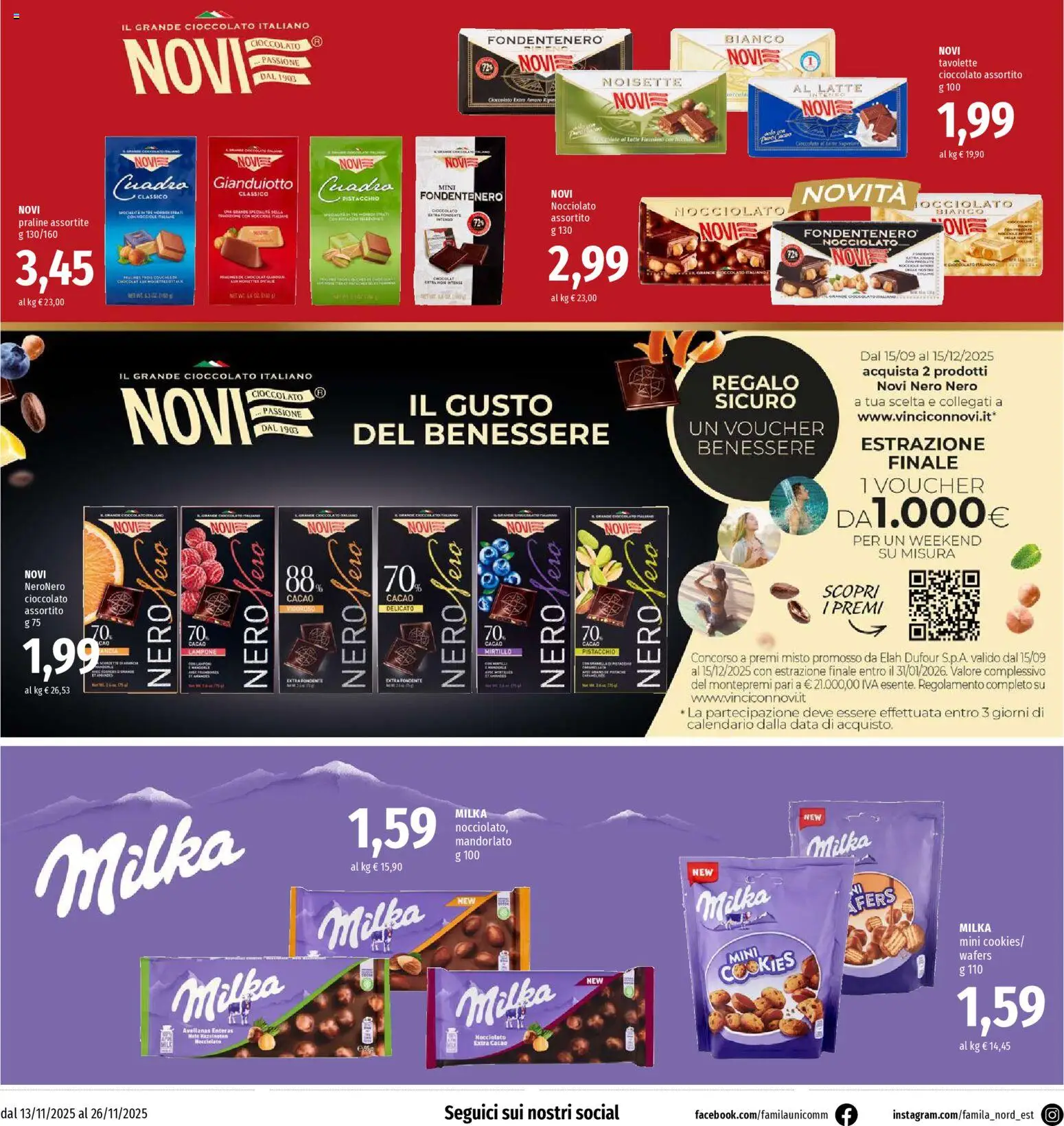 Volantino Famila del 13.11.2025 | Pagina: 18 | Prodotti: Cioccolato, Latte, Data, Cacao