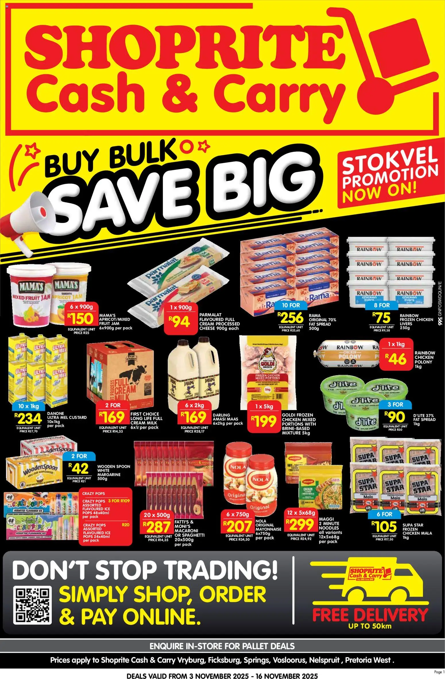 New Shoprite catalogue – valid from 03.11.2025 | Page: 5 | Products: Cheese, Chicken, Cream, Fat spread