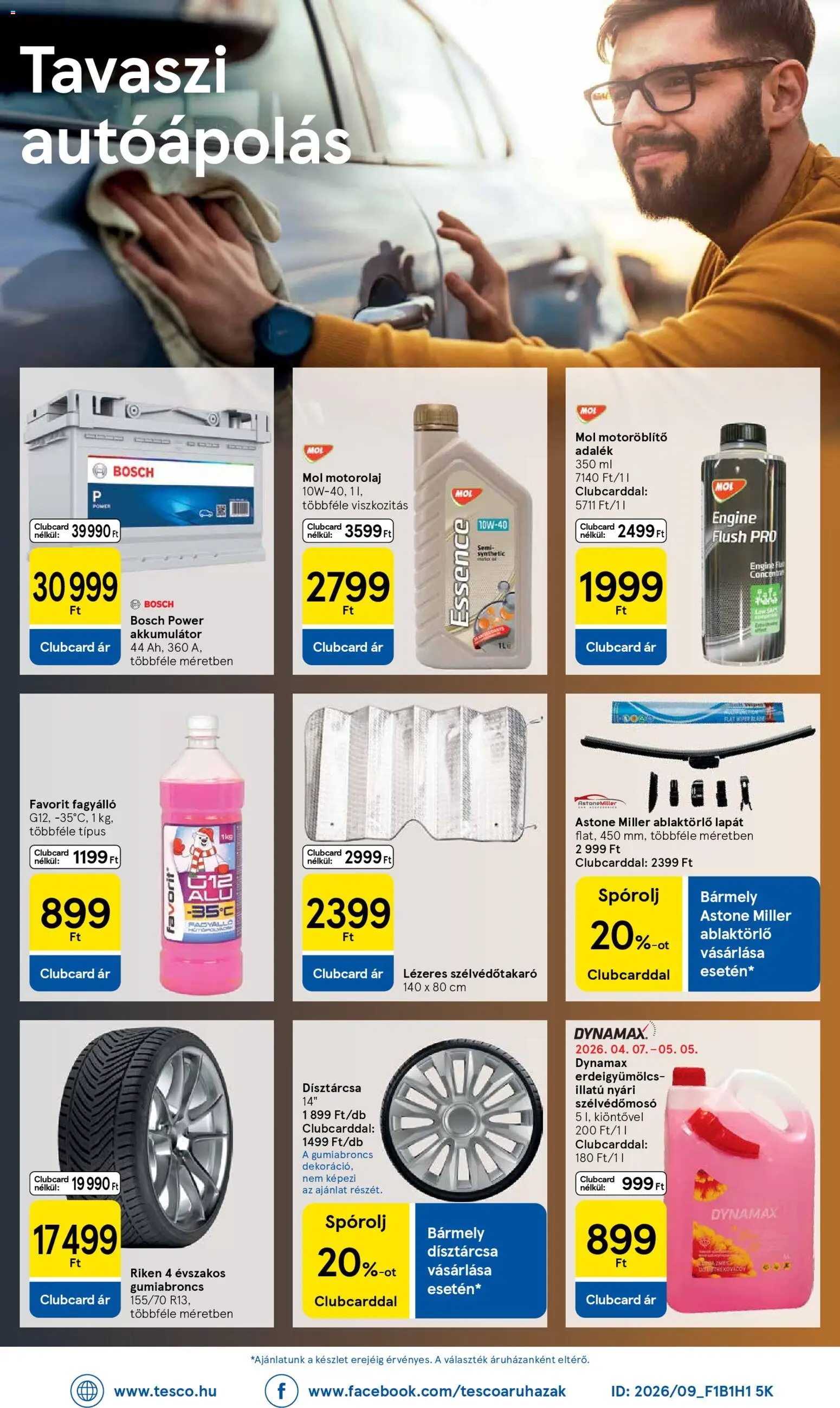Tesco akciós ujság - amely érvényes a következő dátumtól: 29.04.2026 | Oldal: 32 | Termékek: Akkumulátor, Motorolaj