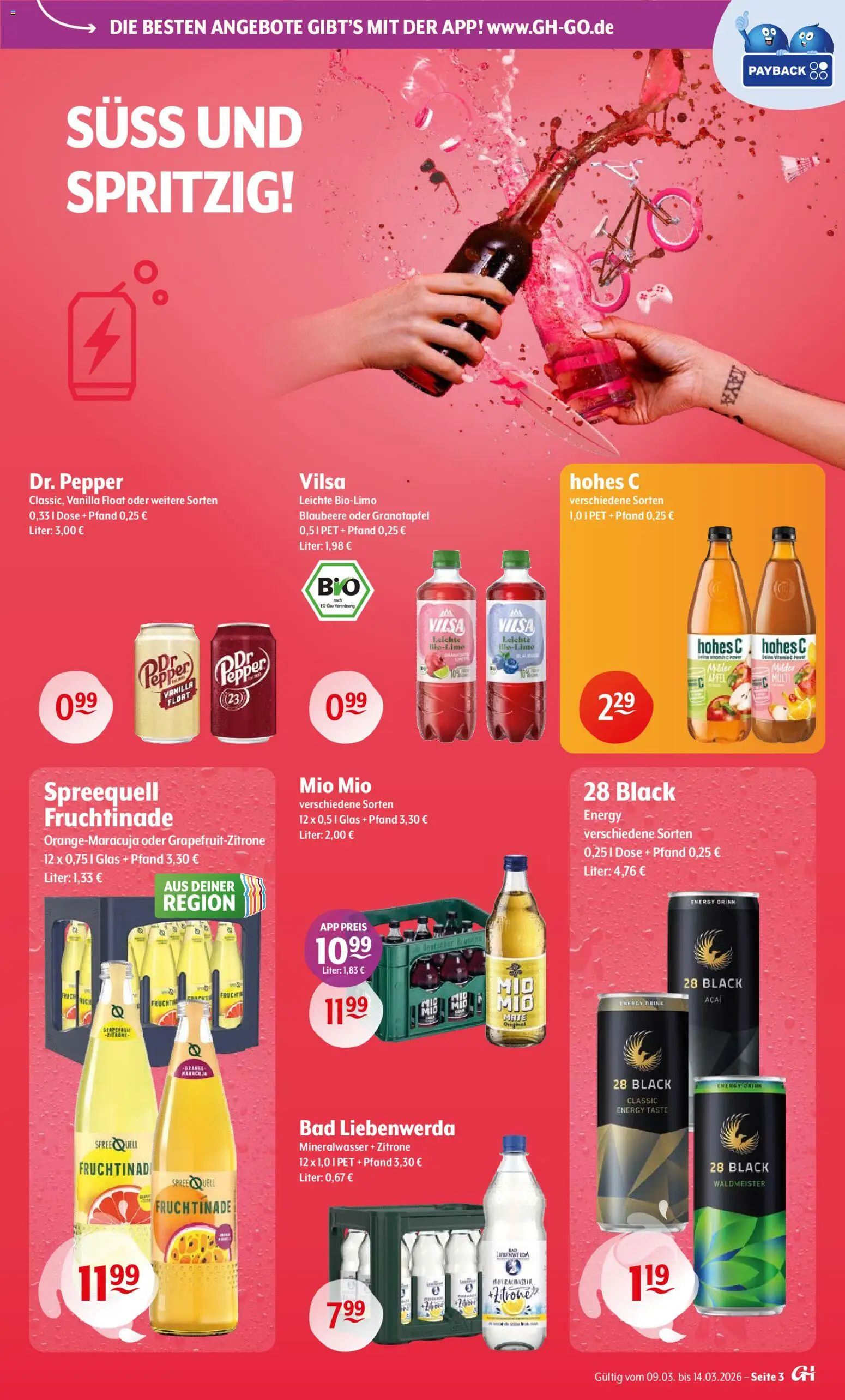 Trink und Spare Prospekt 	 – gültig ab 09.03.2026 | Seite: 3 | Produkte: Energy, Mineralwasser, Grapefruit, Zitrone