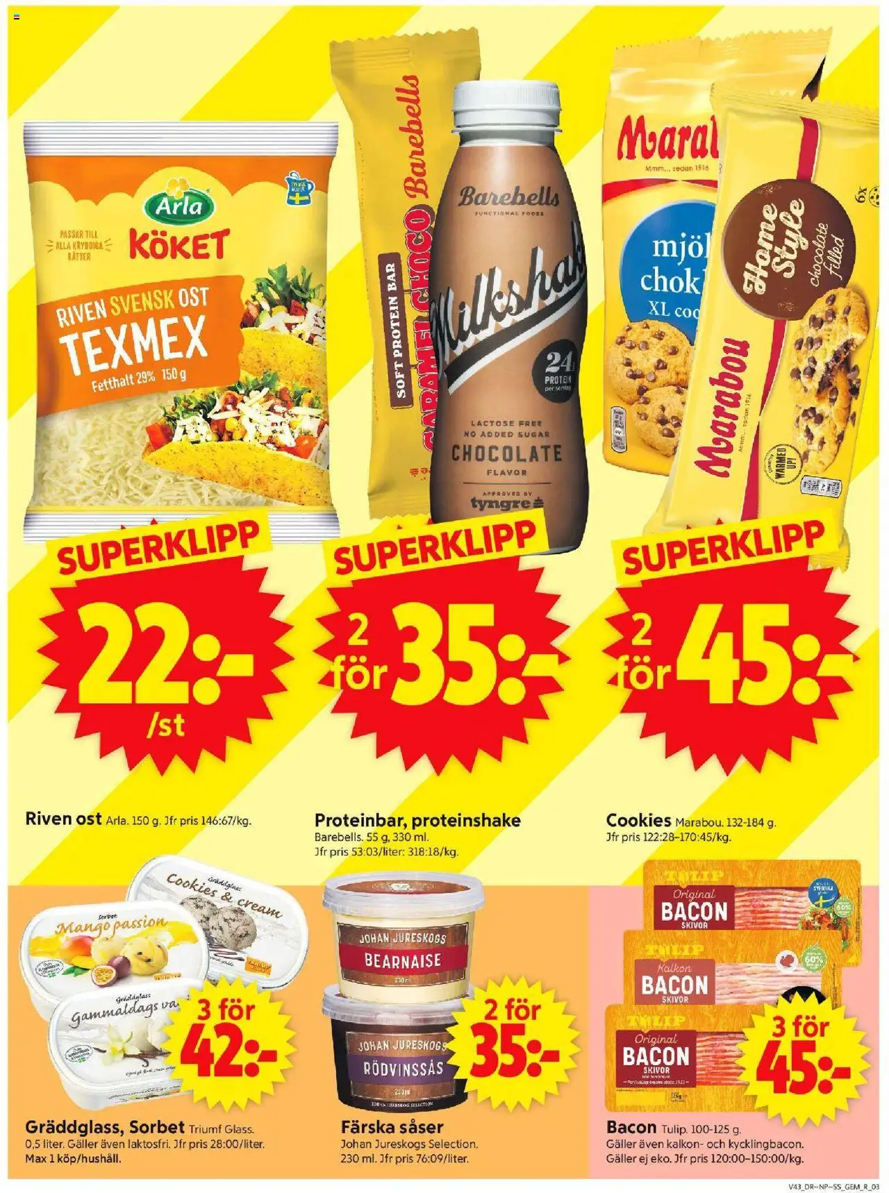 ICA Supermarket reklamblad aktuell från 20.10.2025 | Sida: 3 | Produkter: Galler, Riven ost, Ost, Mango