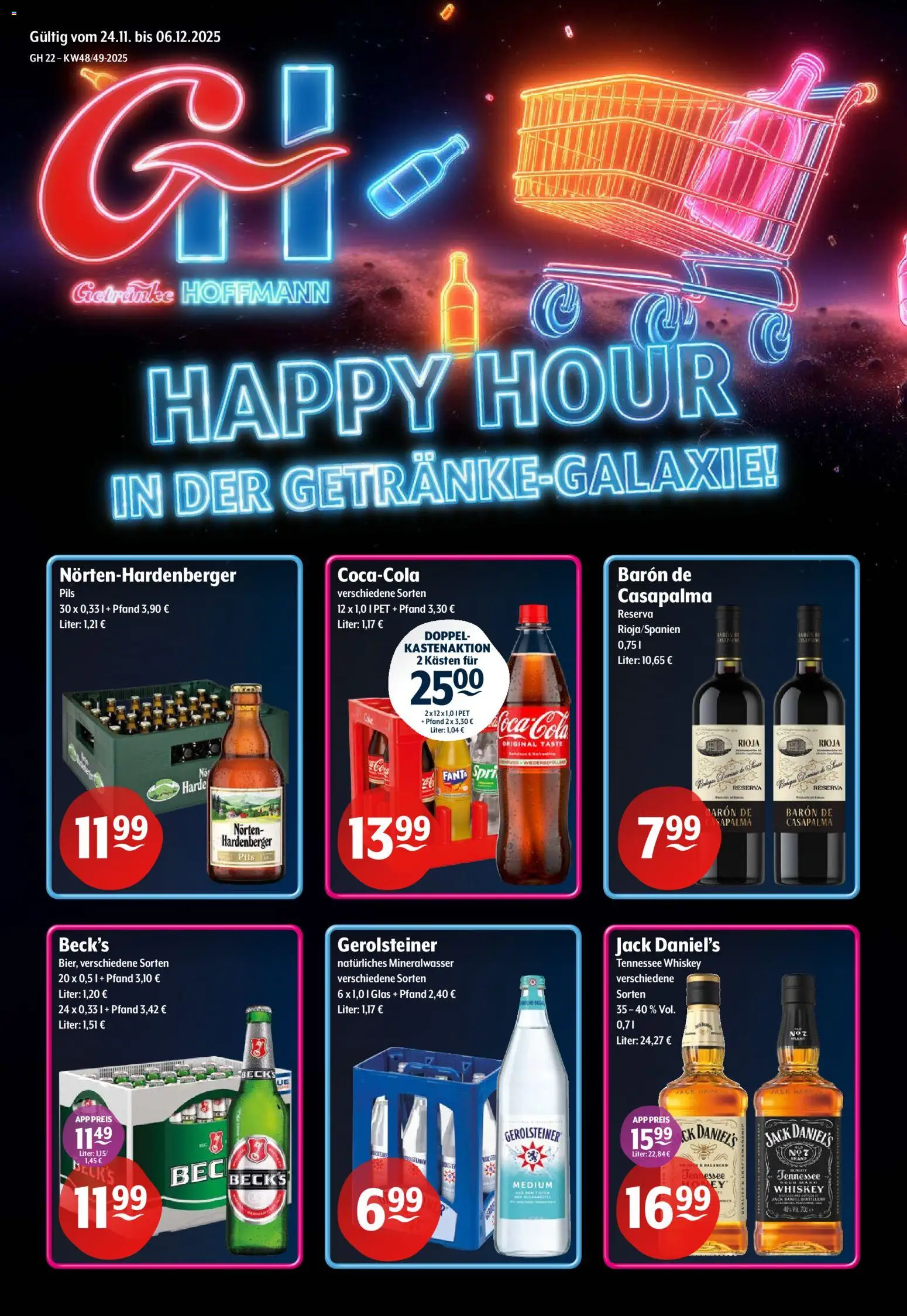 Getränke Hoffmann - Nordrhein - Westfalen – gültig ab 24.11.2025 | Seite: 1 | Produkte: Coca cola, Cola, Pils, Gerolsteiner