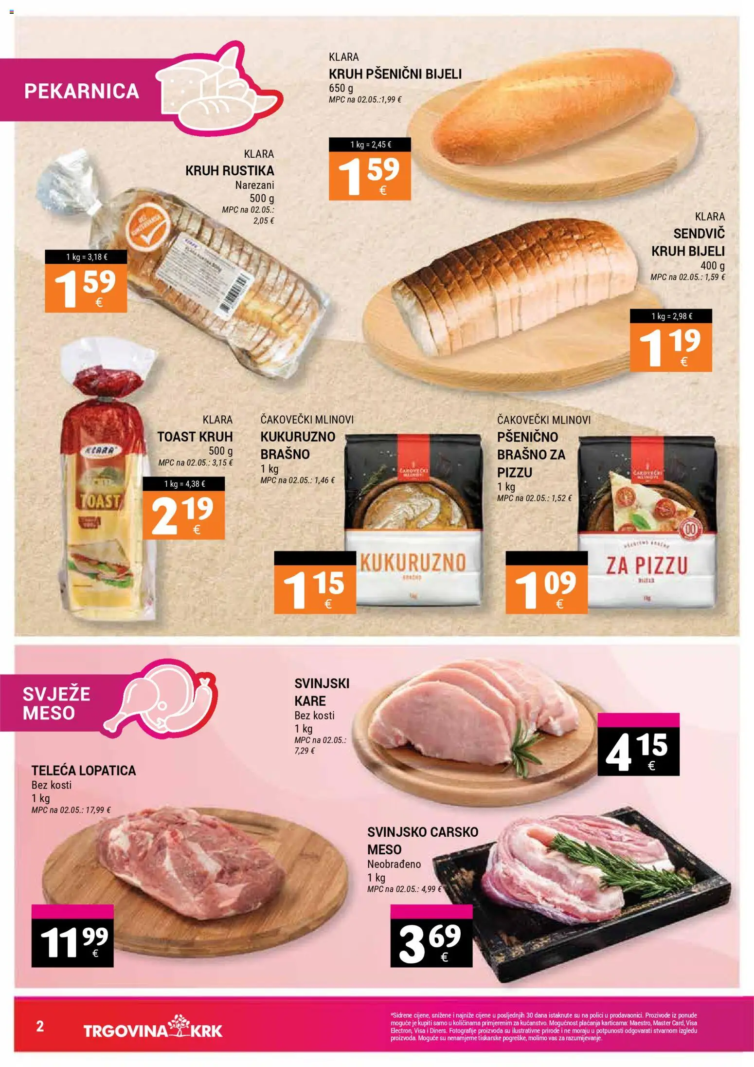 Trgovina Krk katalog | vrijedi od 07.04.2026 | Stranica: 2 | Proizvodi: Kruh, Toast, Brašno, Lopatica
