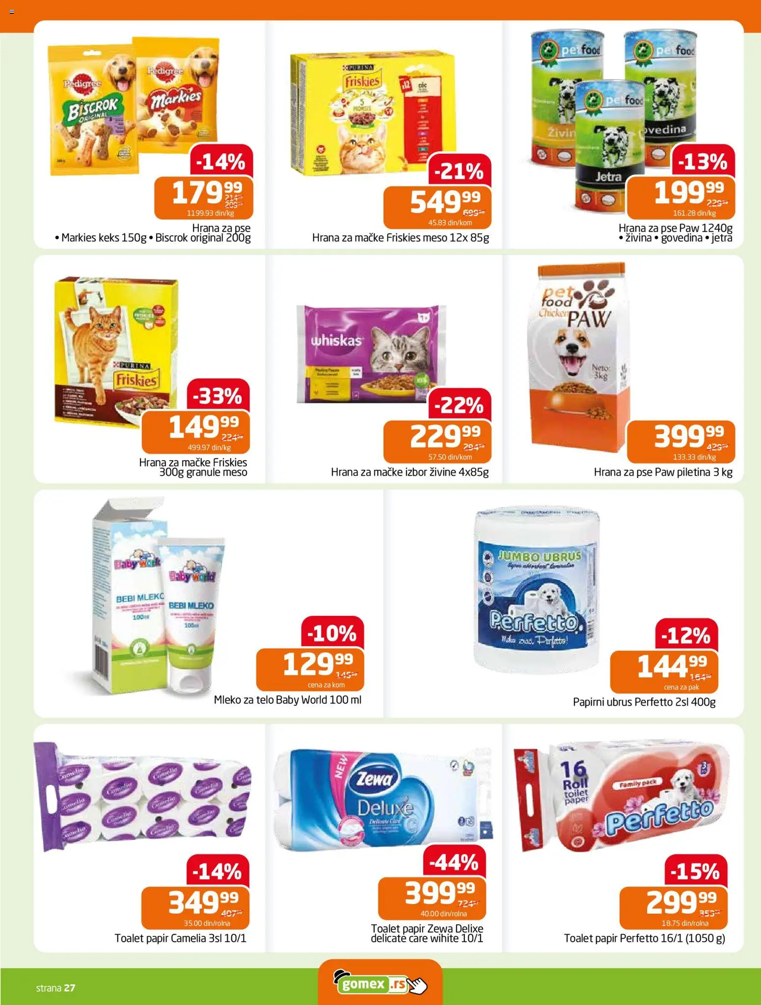 Gomex katalog - važi od 04.03.2026 | Strana: 27 | Proizvode: Pedigree, Purina, Hrana za pse, Hrana za mačke