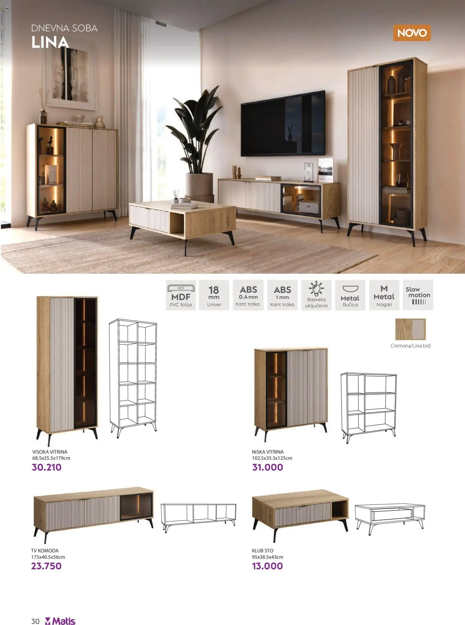 Matis katalog - važi od 01.04.2026 | Strana: 30 | Proizvode: Komoda, Tv komoda, Sto