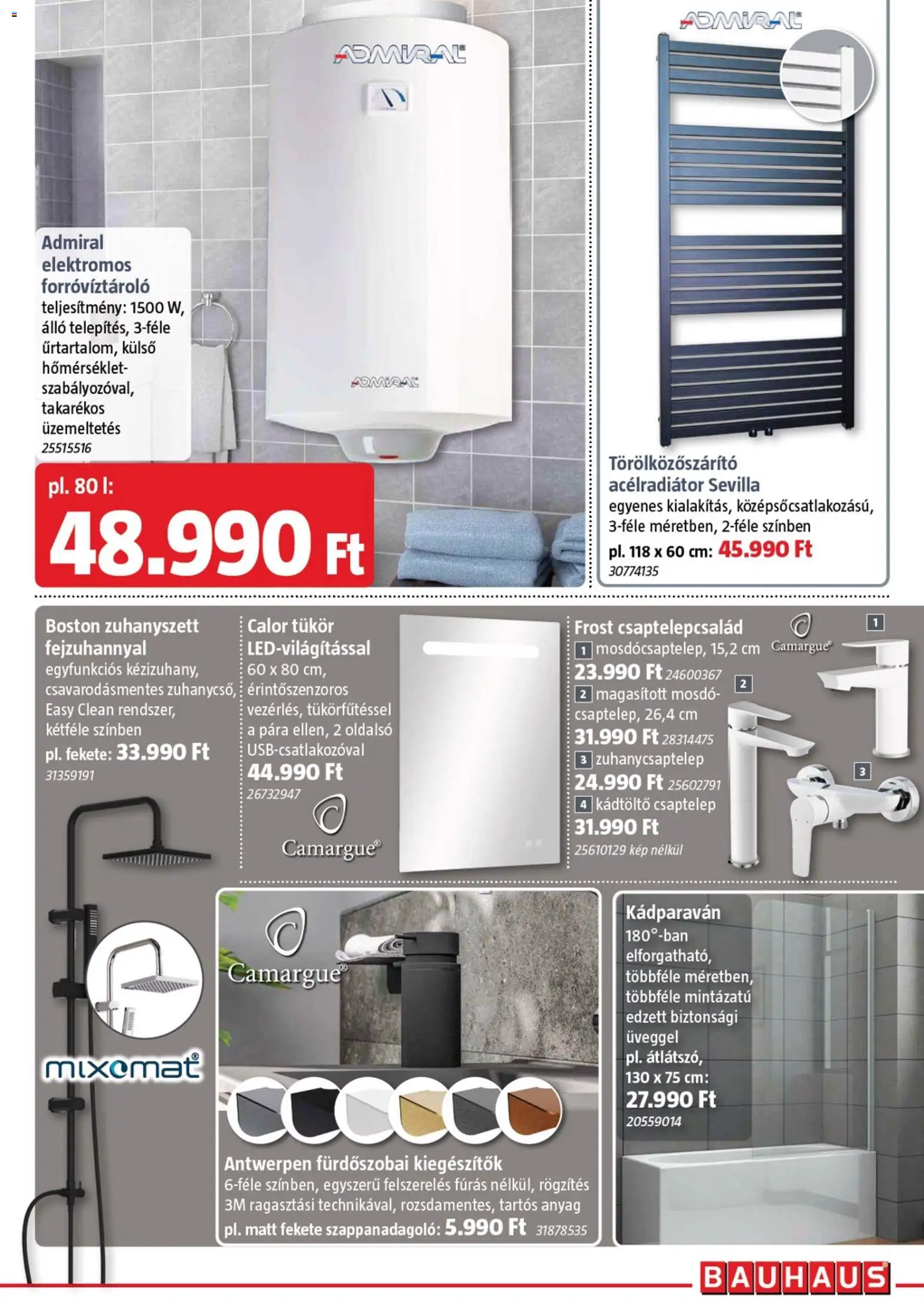 Bauhaus akciós ujság - amely érvényes a következő dátumtól: 05.03.2026 | Oldal: 27 | Termékek: Kádparaván, Csaptelep, Mosdó, Szappanadagoló