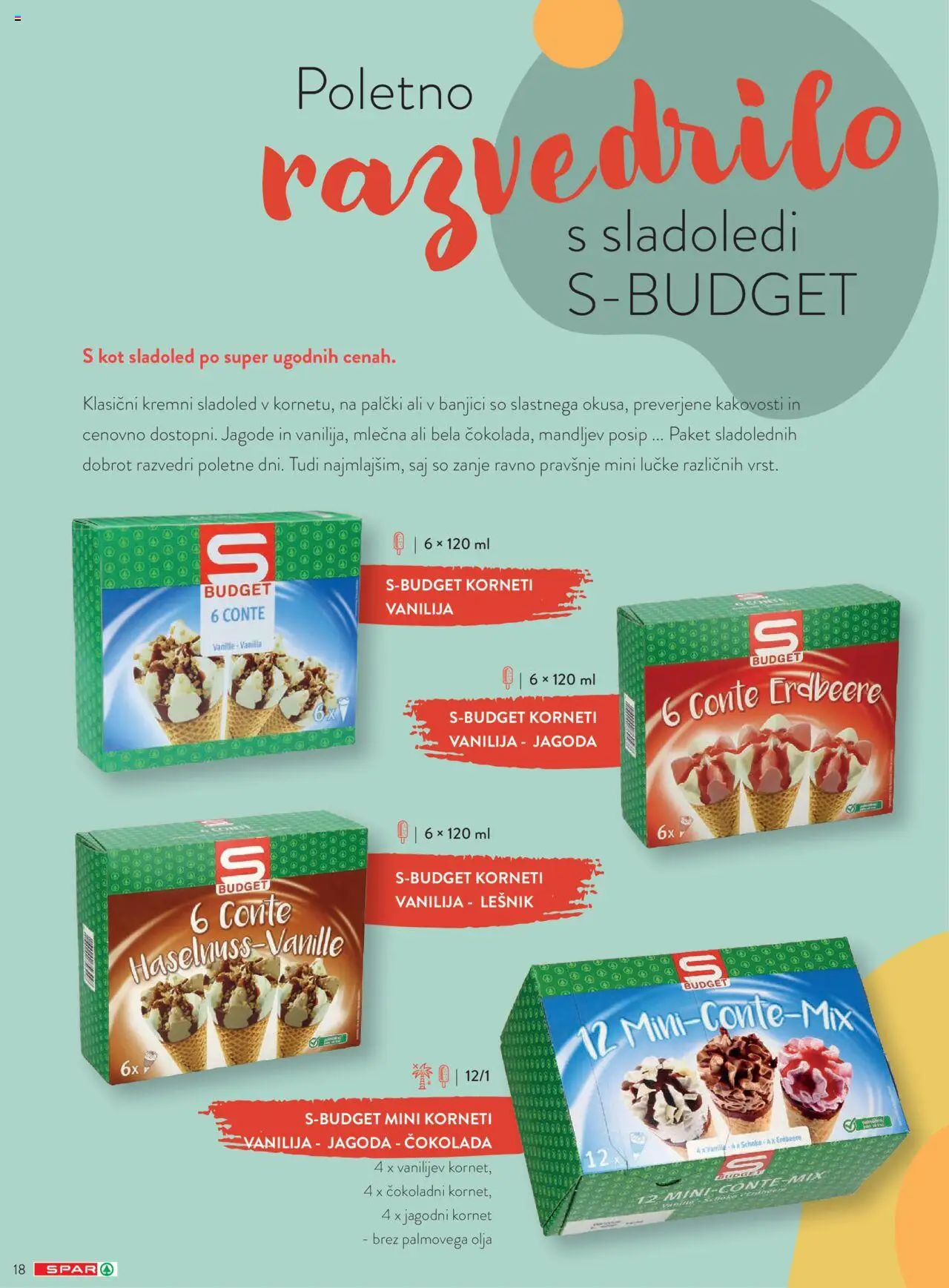 Spar katalog sladoleti │ velja od 14.04.2025 | Stran: 18 | Izdelki: Cokolada, Jagode, Sladoled