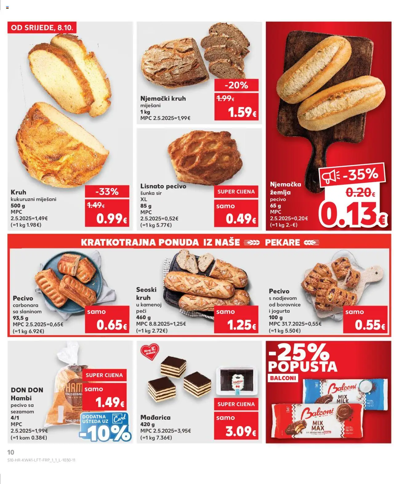 Kaufland katalog | vrijedi od 08.10.2025 | Stranica: 10 | Proizvodi: Kruh, Šunka, Borovnice, Pecivo