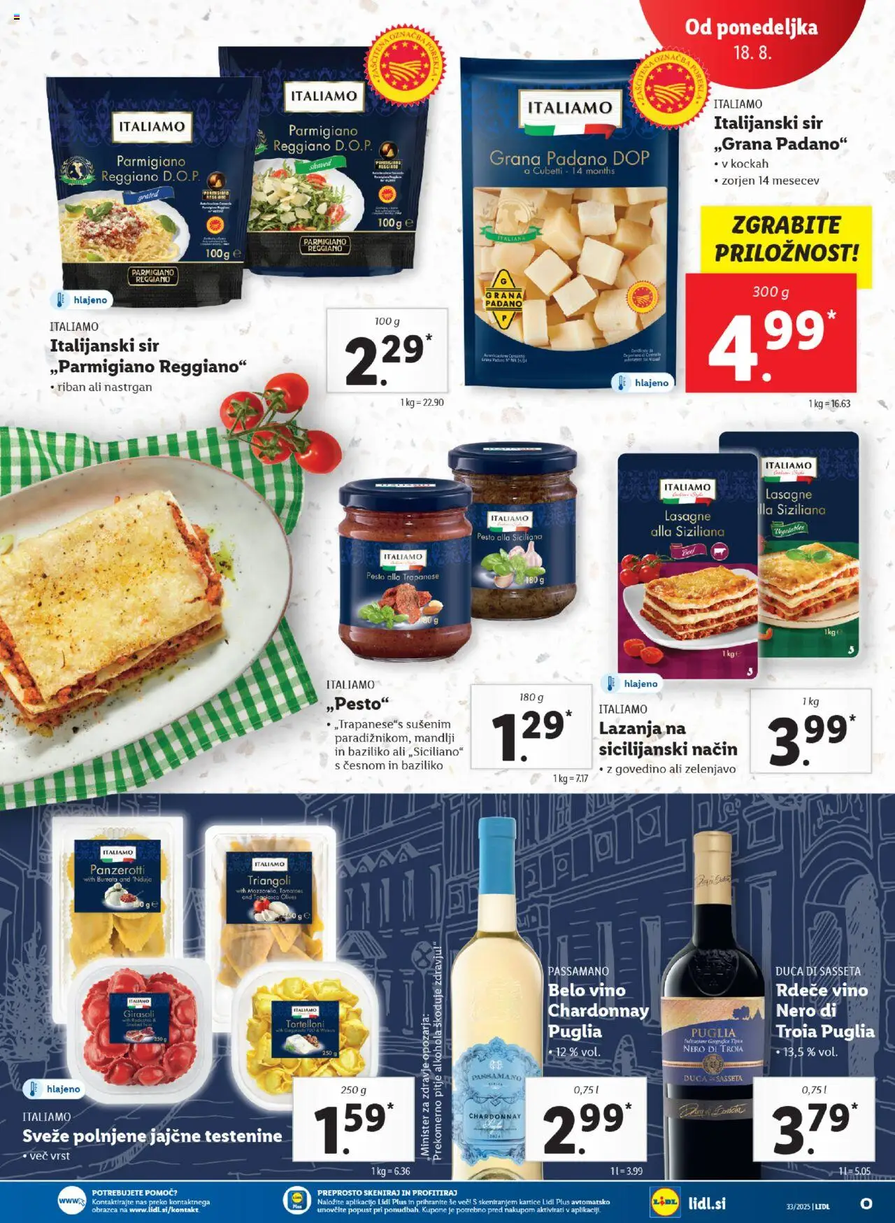 Lidl - Ljubljana │ velja od 14.08.2025 | Stran: 51 | Izdelki: Pesto, Sir, Lazanja, Testenine