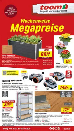 Toom Baumarkt Prospekt 	 ab 21.02.2026 gültig
